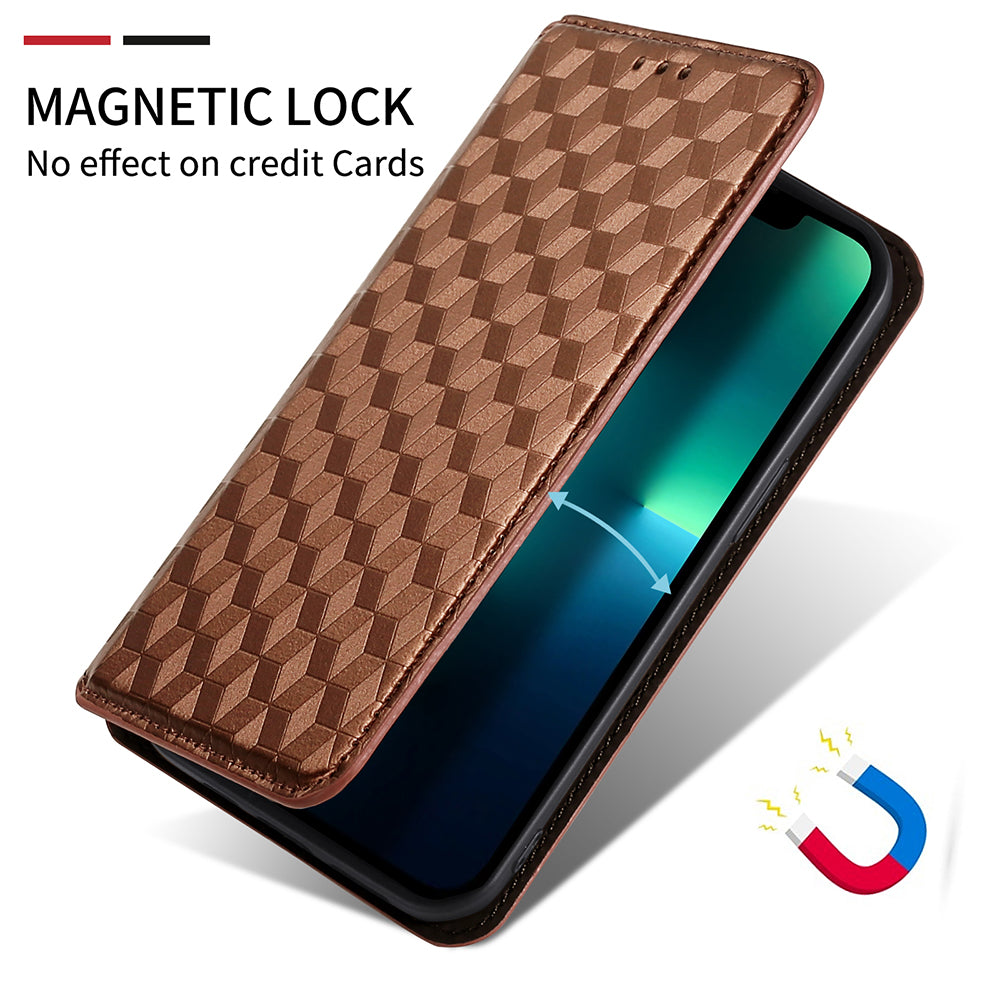 For Samsung Galaxy A54 5G Flip Phone Case Rhombus Pattern Imprinted PU Leather Wallet Stand Cover