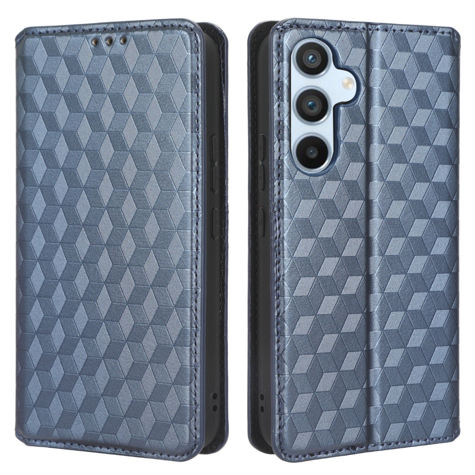 For Samsung Galaxy A54 5G Flip Phone Case Rhombus Pattern Imprinted PU Leather Wallet Stand Cover