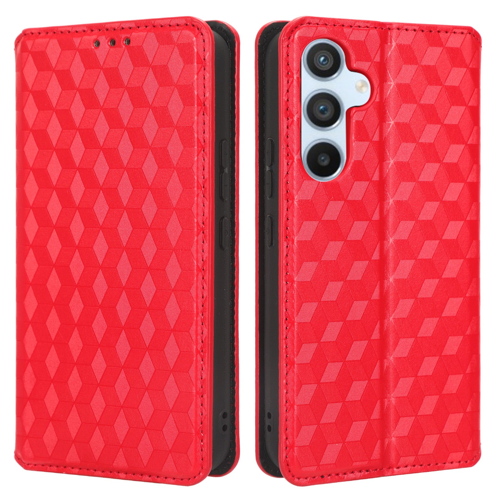 For Samsung Galaxy A54 5G Flip Phone Case Rhombus Pattern Imprinted PU Leather Wallet Stand Cover