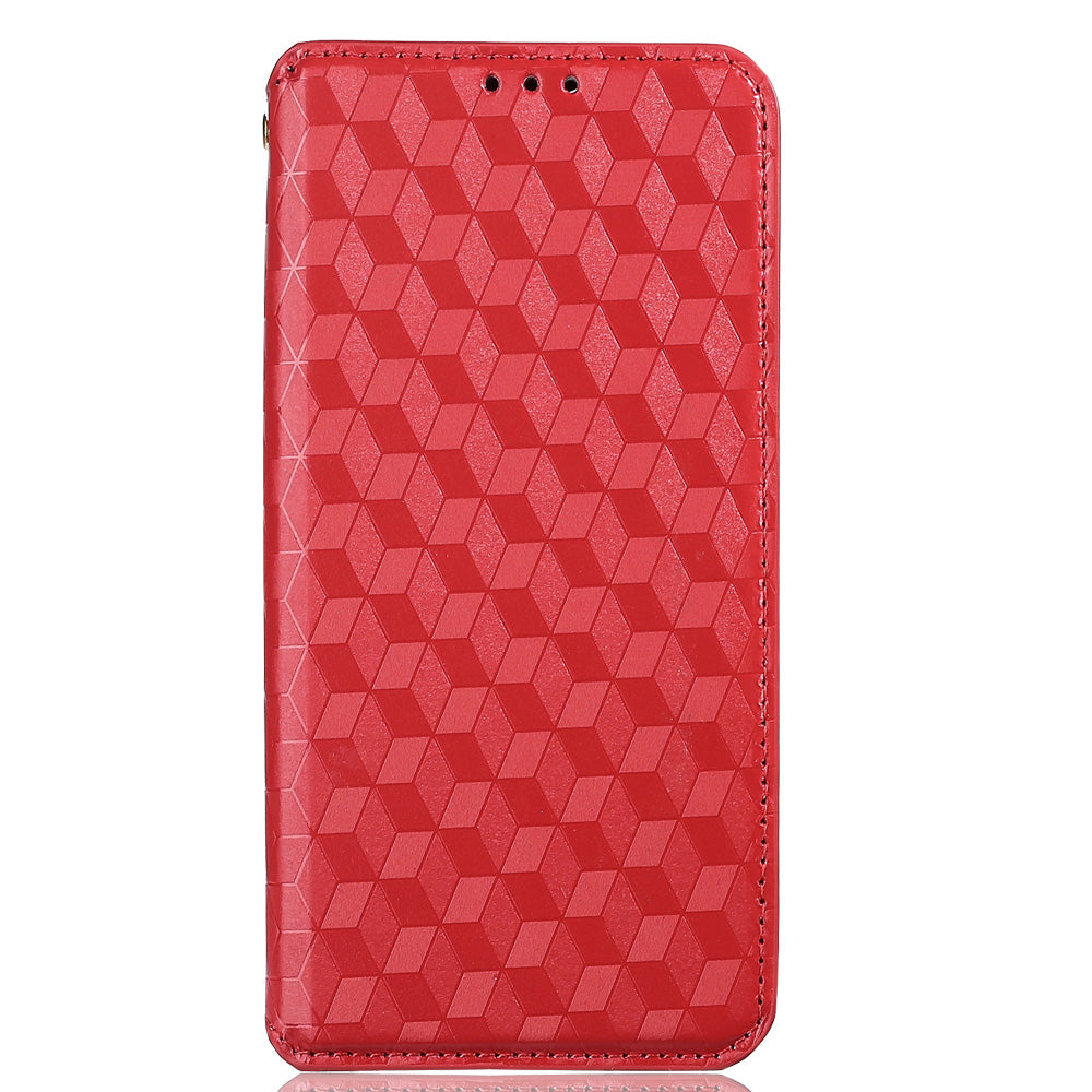 For Samsung Galaxy A54 5G Flip Phone Case Rhombus Pattern Imprinted PU Leather Wallet Stand Cover