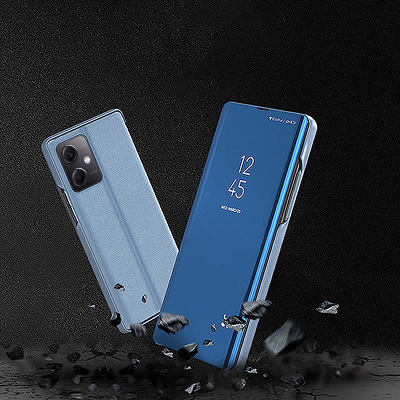 For Xiaomi Poco X5 Pro 5G Redmi Note 12 Pro Speed 5G Note 12 Pro 5G View Window PU Leather Phone Case Electroplating Mirror Surface Stand Cover