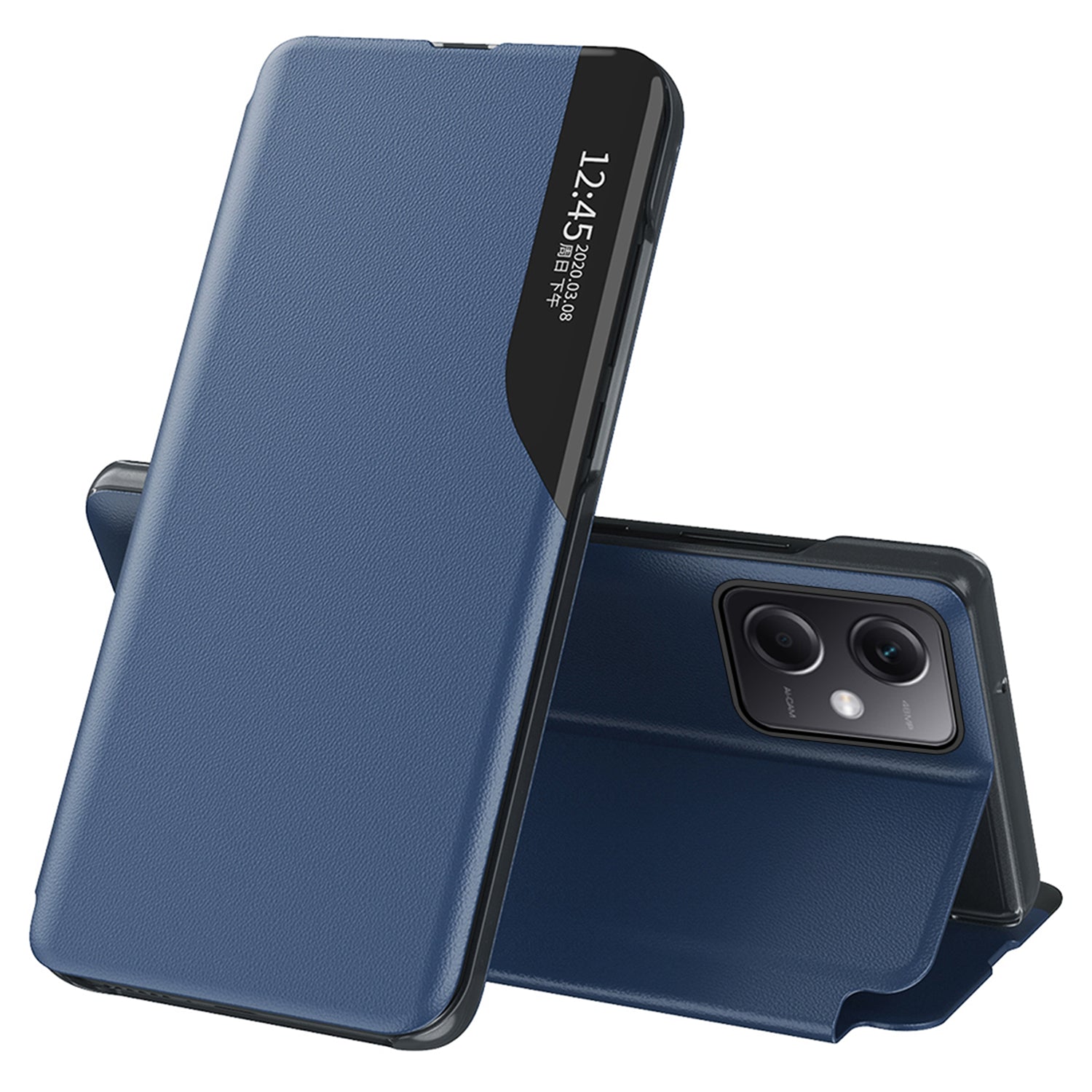 For Xiaomi Poco X5 Pro 5G Redmi Note 12 Pro Speed 5G Note 12 Pro 5G PU Leather Side View Window Phone Case Shockproof Stand Cover