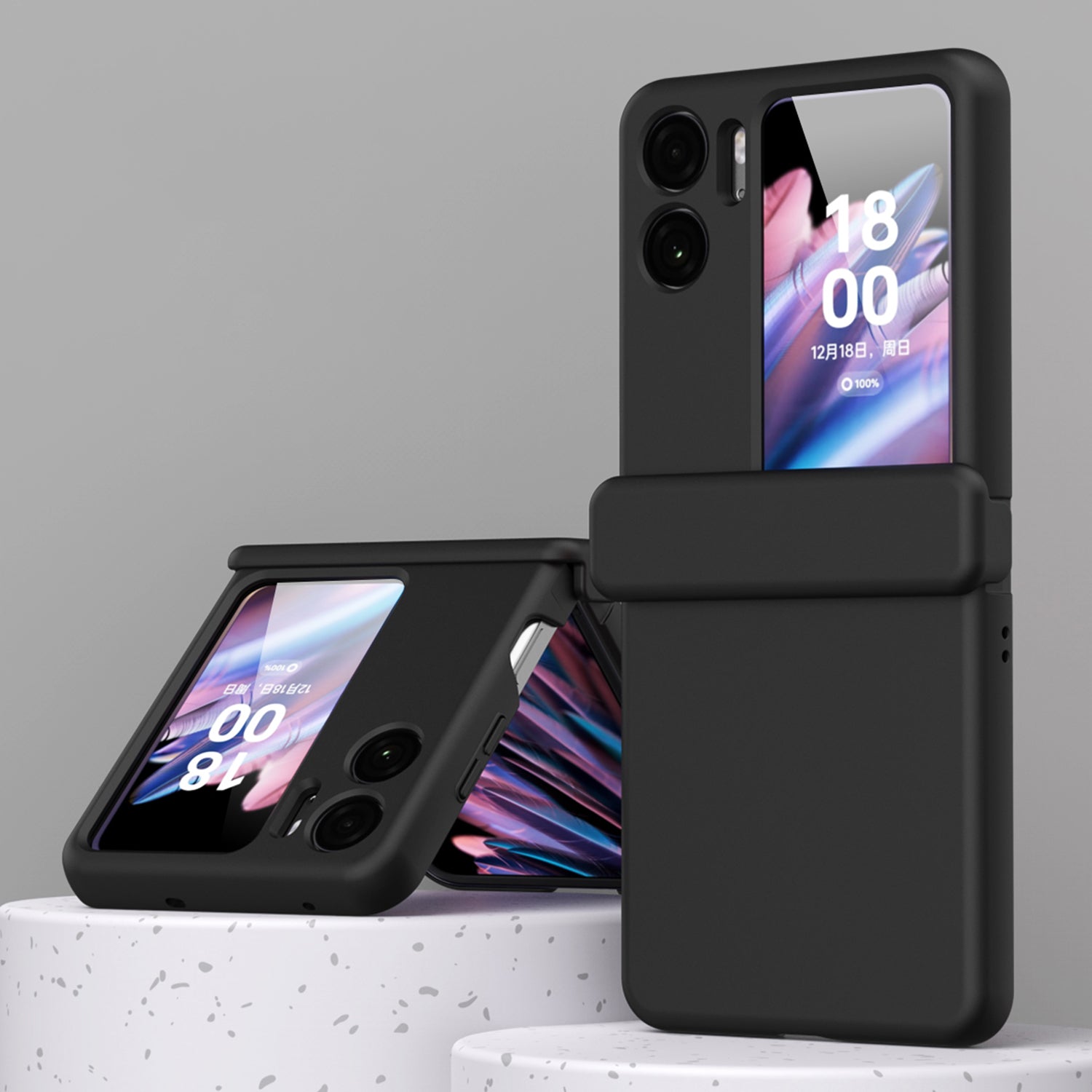 For Oppo Find N2 Flip 5G Magnetic Hinge PC Phone Case Anti-drop Cover with Small Screen Protector