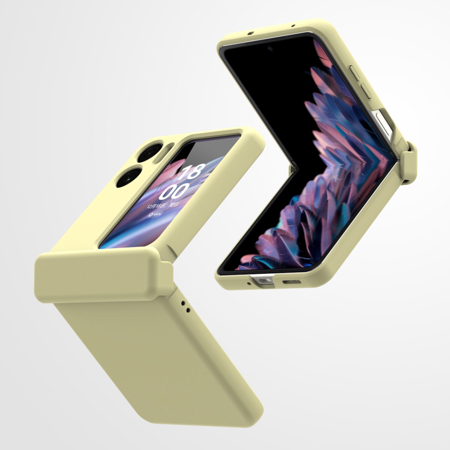 For Oppo Find N2 Flip 5G Magnetic Hinge PC Phone Case Anti-drop Cover with Small Screen Protector