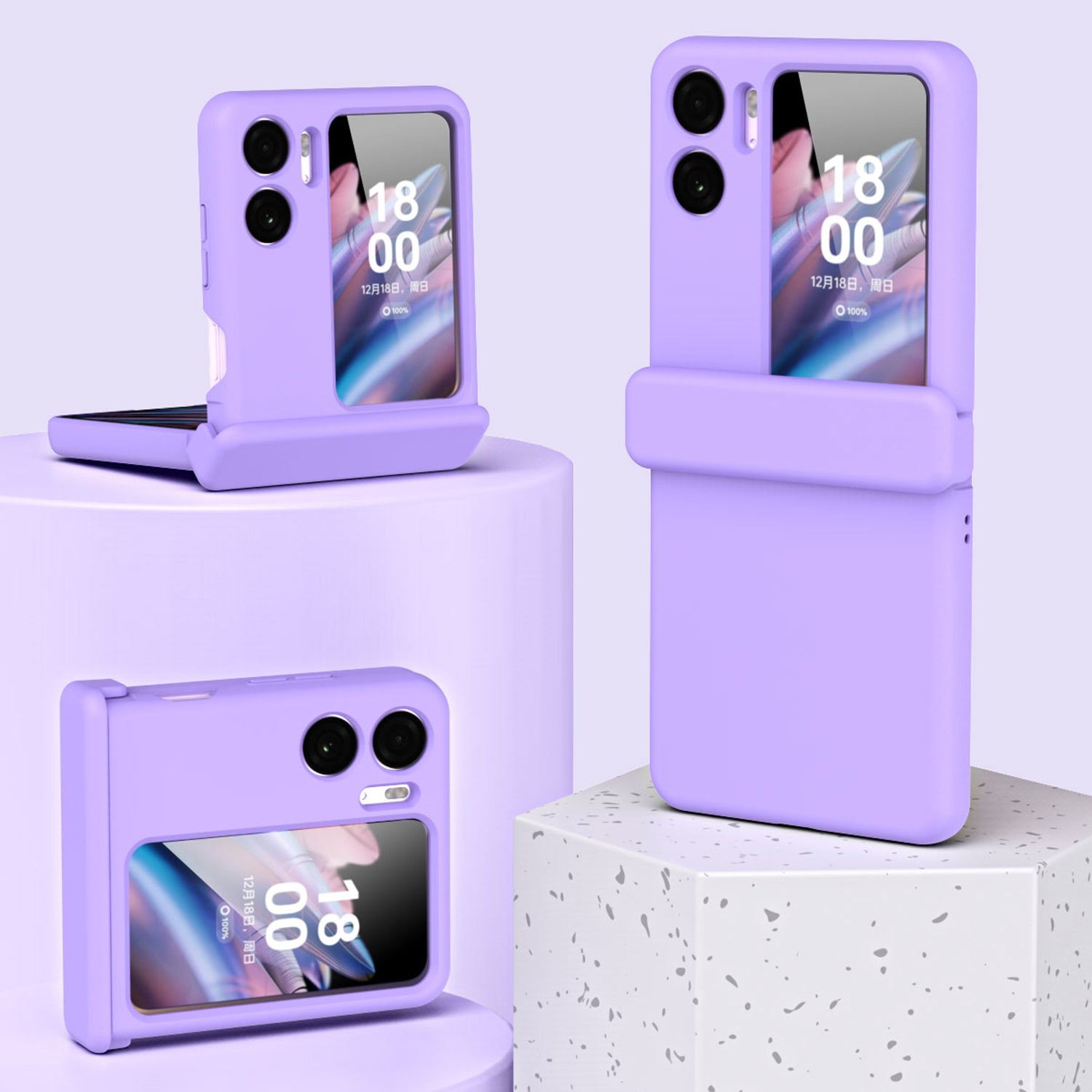 For Oppo Find N2 Flip 5G Magnetic Hinge PC Phone Case Anti-drop Cover with Small Screen Protector