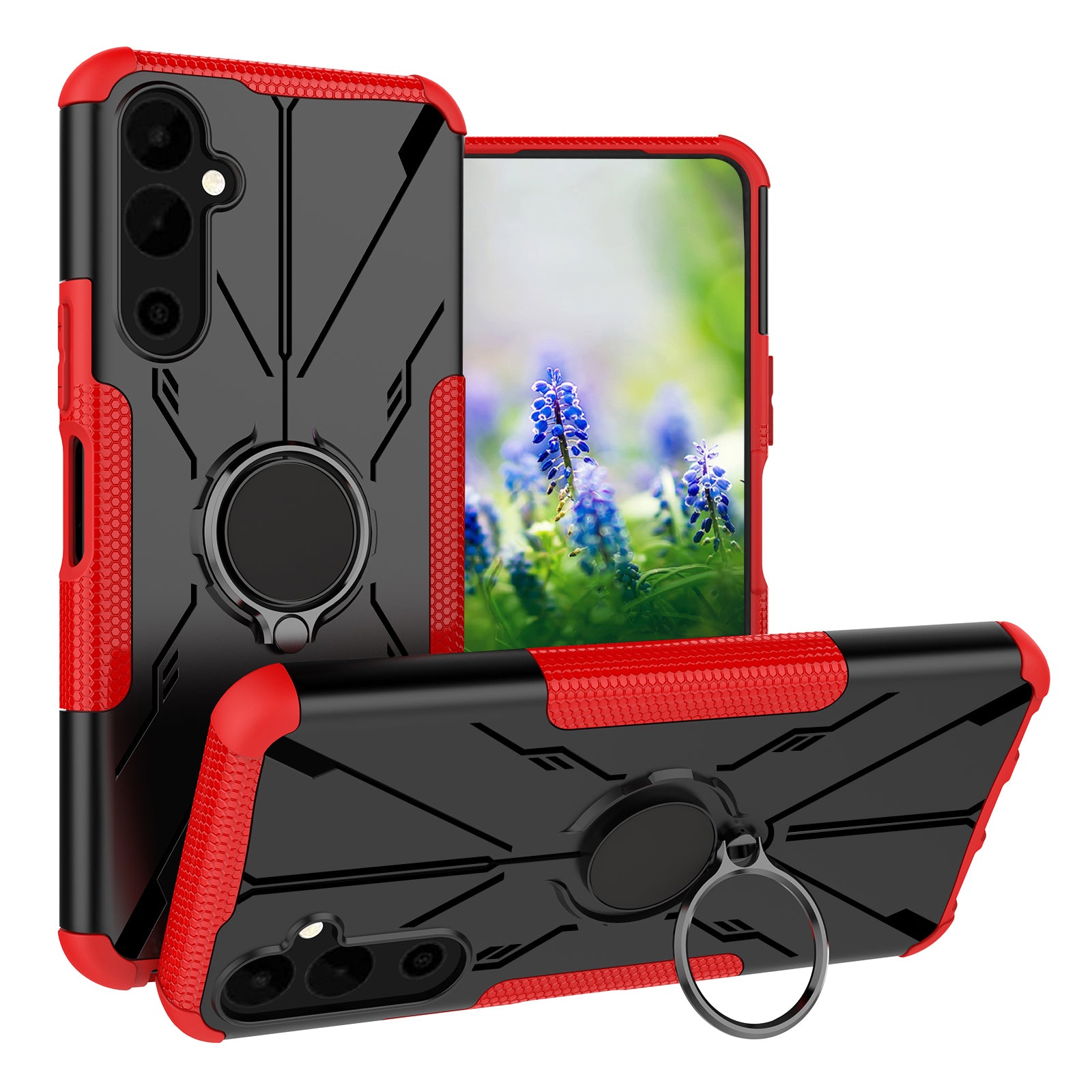For Tecno Pova Neo 2 4G Ring Holder Kickstand Phone Cover Hard PC Soft TPU Cell Phone Case
