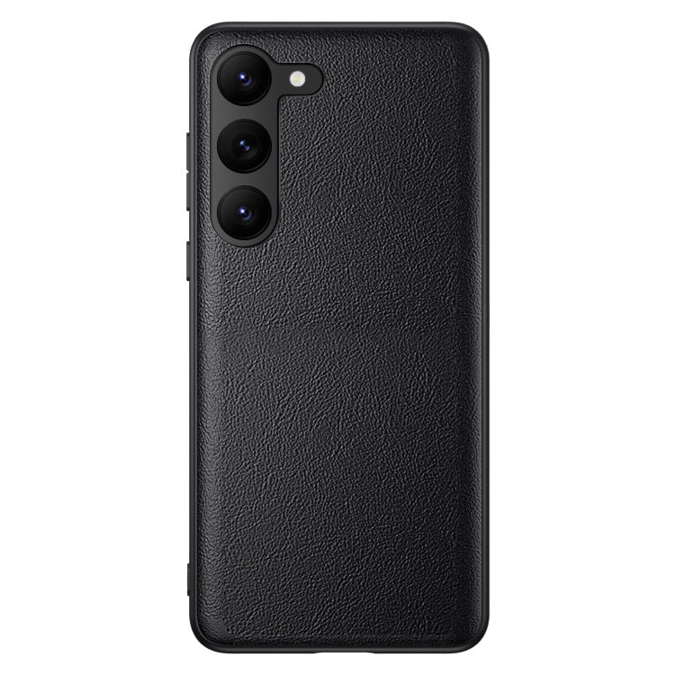 For Samsung Galaxy S23 Shockproof PU Leather TPU PC Cell Phone Cover Anti-Fingerprint Phone Case