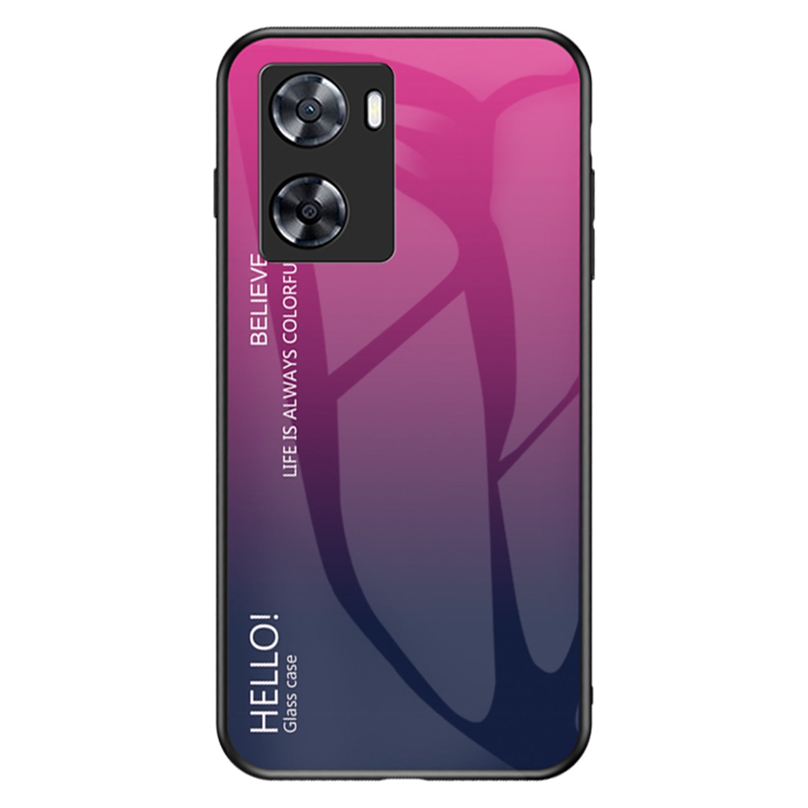 For Oppo A57s 4G A57 4G Gradient Tempered Glass Phone Case PC TPU Shockproof Protective Cover