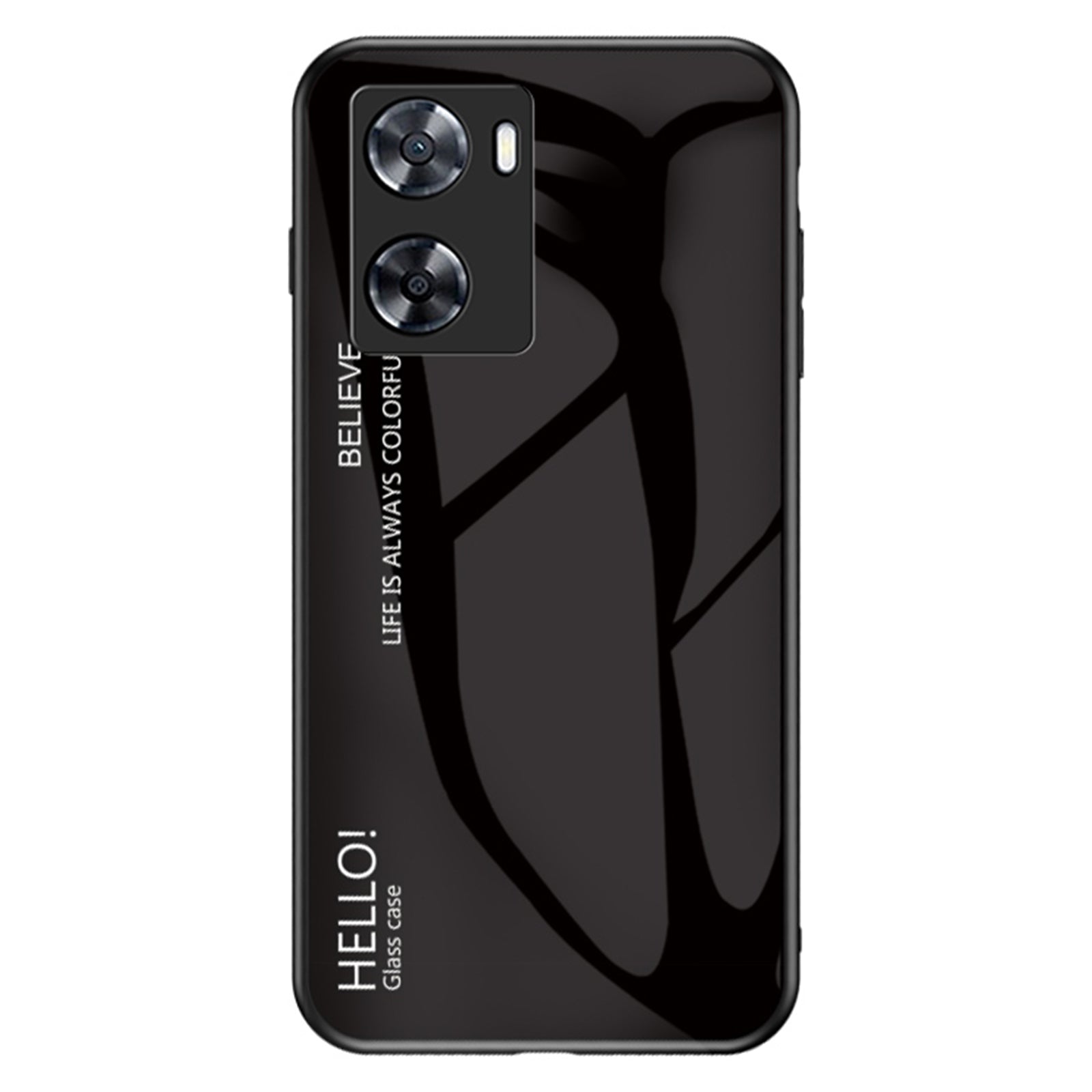 For Oppo A57s 4G A57 4G Gradient Tempered Glass Phone Case PC TPU Shockproof Protective Cover