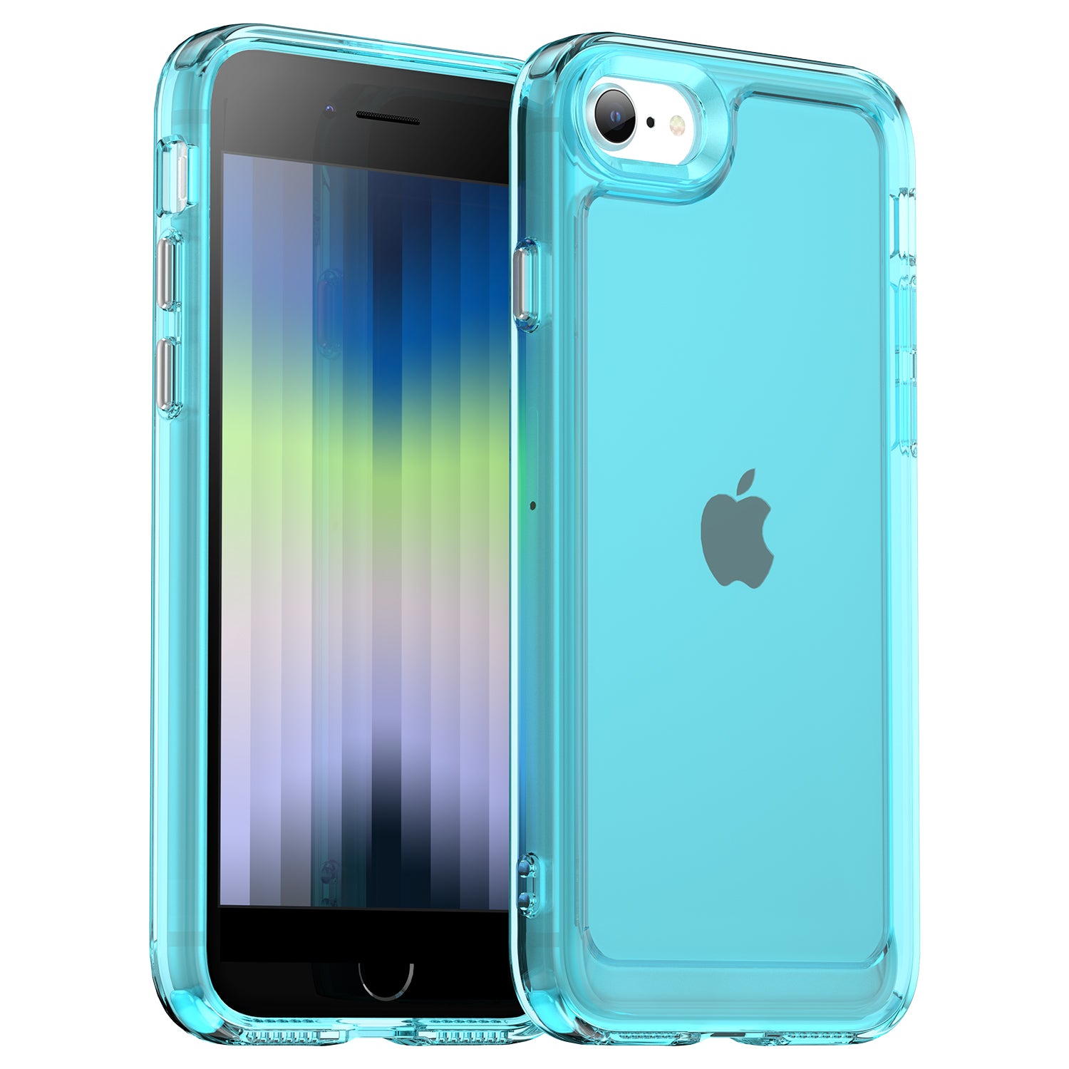 Candy Series For iPhone SE (2020) / SE (2022) / 8 / 7 4.7 inch Mobile Phone Case Shock Absorbed Corner Flexible TPU Back Cover - Transparent
