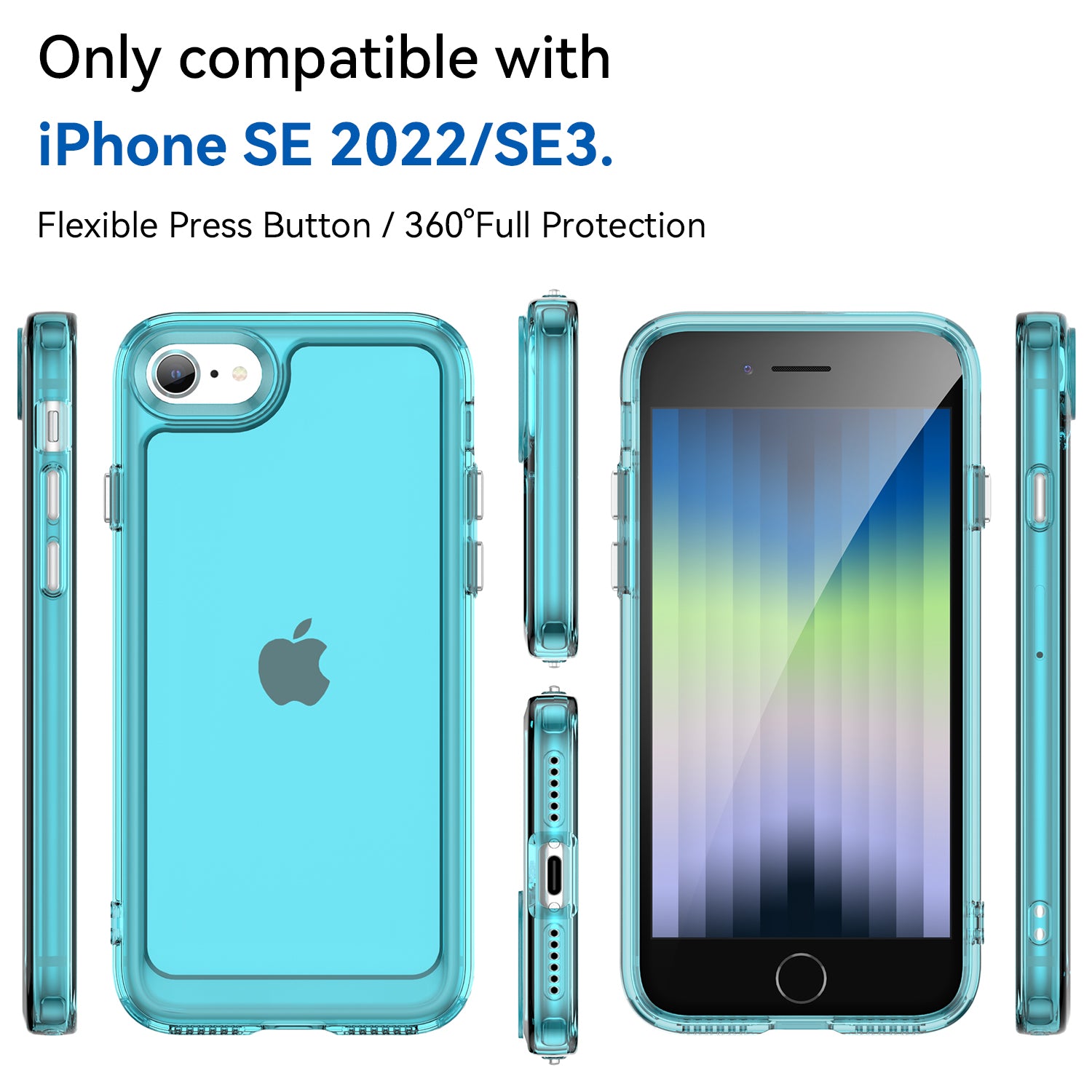 Candy Series For iPhone SE (2020) SE (2022) 8 7 4.7 inch Mobile Phone Case Shock Absorbed Corner Flexible TPU Back Cover