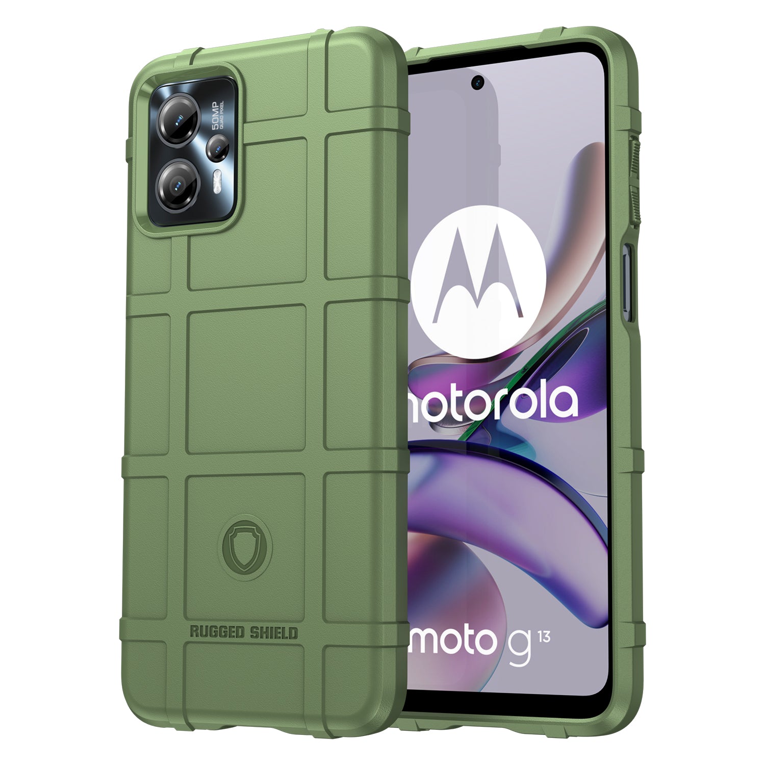 For Motorola Moto G13 4G G23 4G Shockproof Soft TPU Phone Cover Case Rugged Square Grid Texture Phone Protector