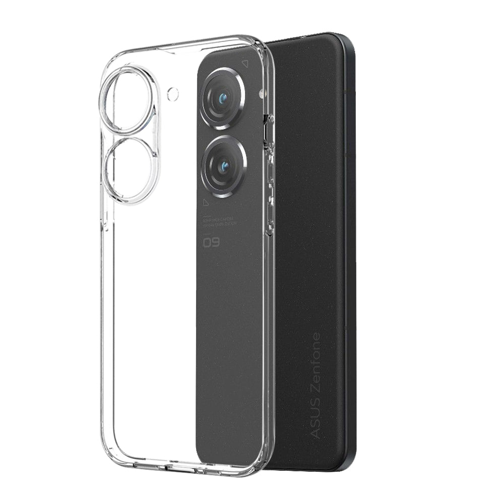NORTHJO For Asus Zenfone 9 5G Phone Case TPU Cover HD Clear Tempered Glass Screen Protector - Transparent