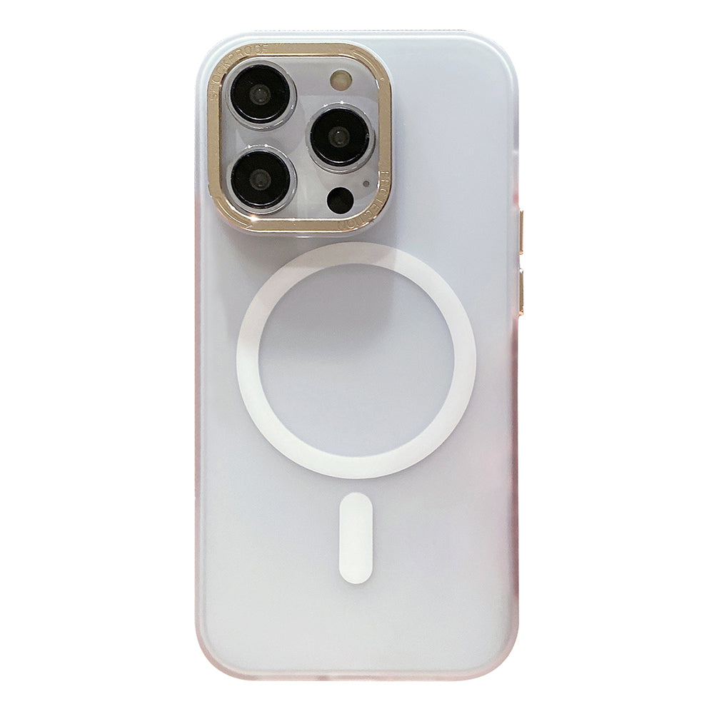 Electroplating Magnetic Phone Case for iPhone 13 Pro Max 6.7 inch PC + TPU Matte Phone Cover Compatible with MagSafe - Blue