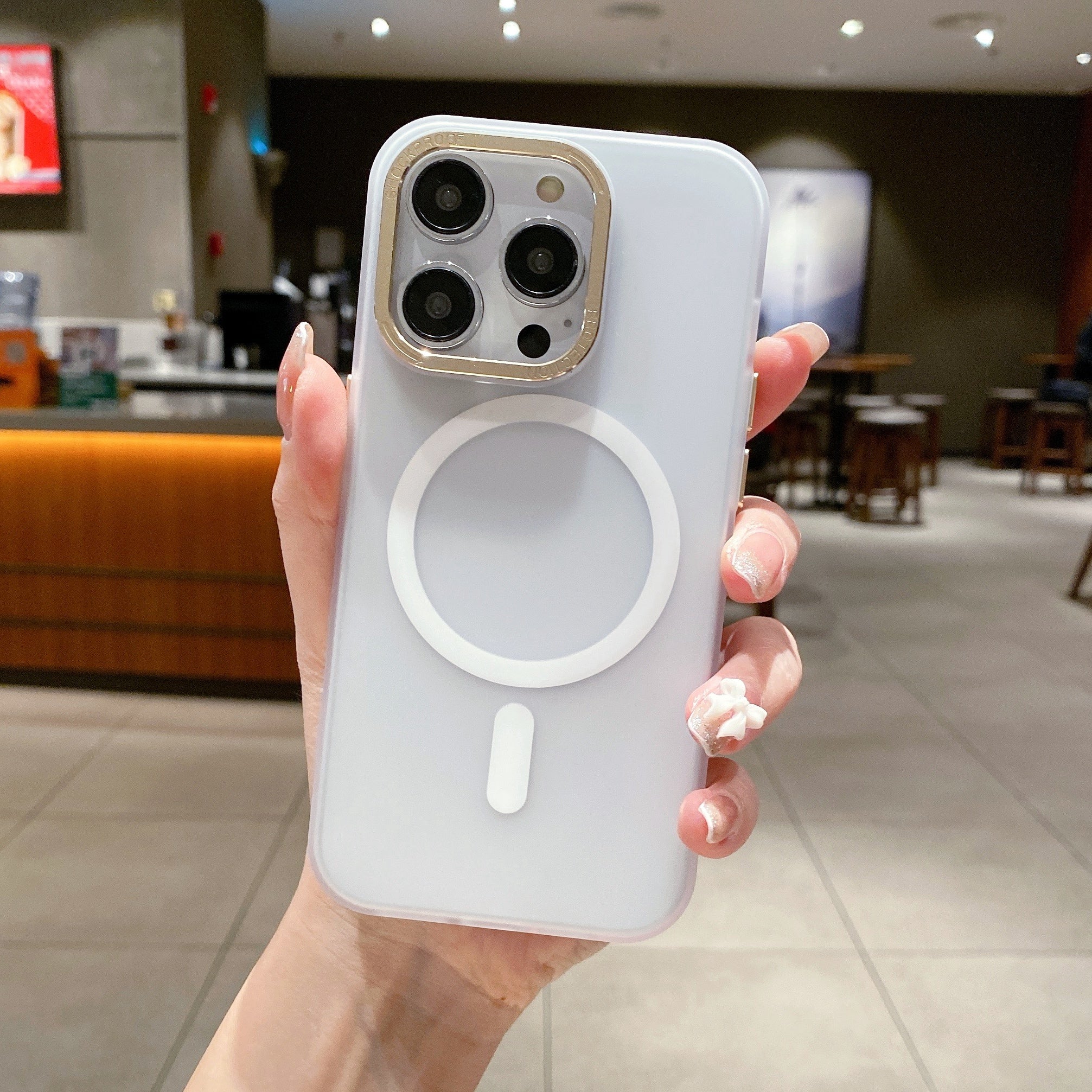 Electroplating Matte Phone Case for iPhone 14 Pro Max PC TPU Magnetic Phone Cover Compatible with MagSafe