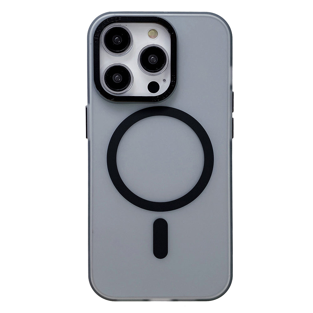 Electroplating Matte Phone Case for iPhone 14 Pro Max PC + TPU Magnetic Phone Cover Compatible with MagSafe - Blue