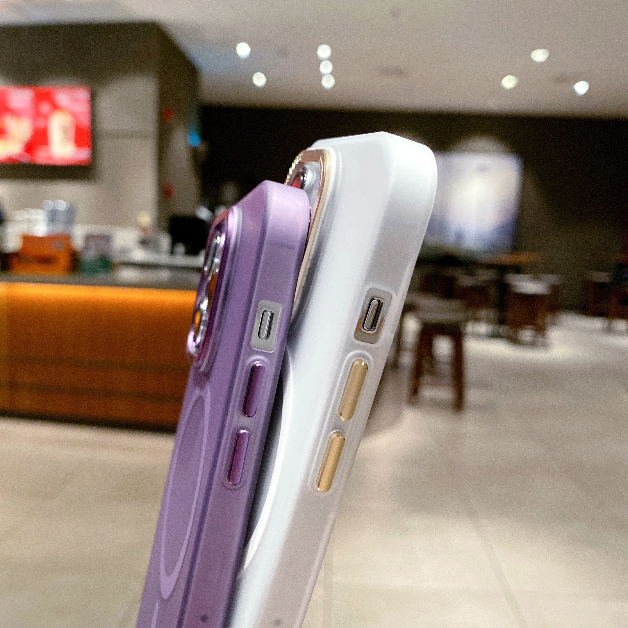 Electroplating Matte Phone Case for iPhone 14 Pro Max PC TPU Magnetic Phone Cover Compatible with MagSafe