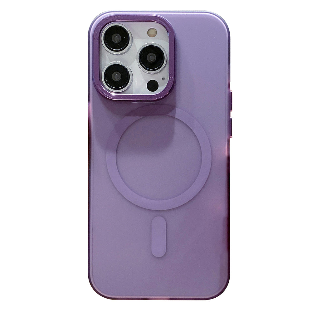 Magnetic Phone Case for iPhone 13 Pro 6.1 inch Matte Electroplating PC + TPU Smartphone Cover Compatible with MagSafe - Blue
