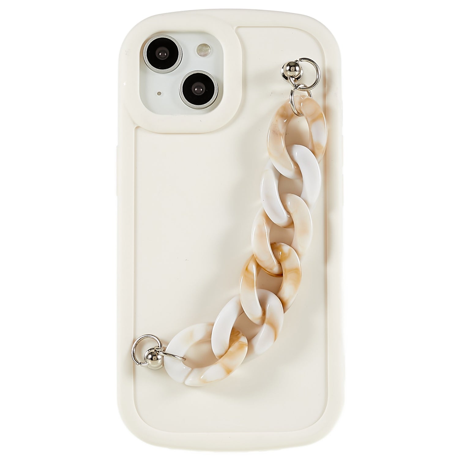 For iPhone 13 6.1 inch 14 Soft Matte TPU Phone Case Chain Bracelet Protective Cover