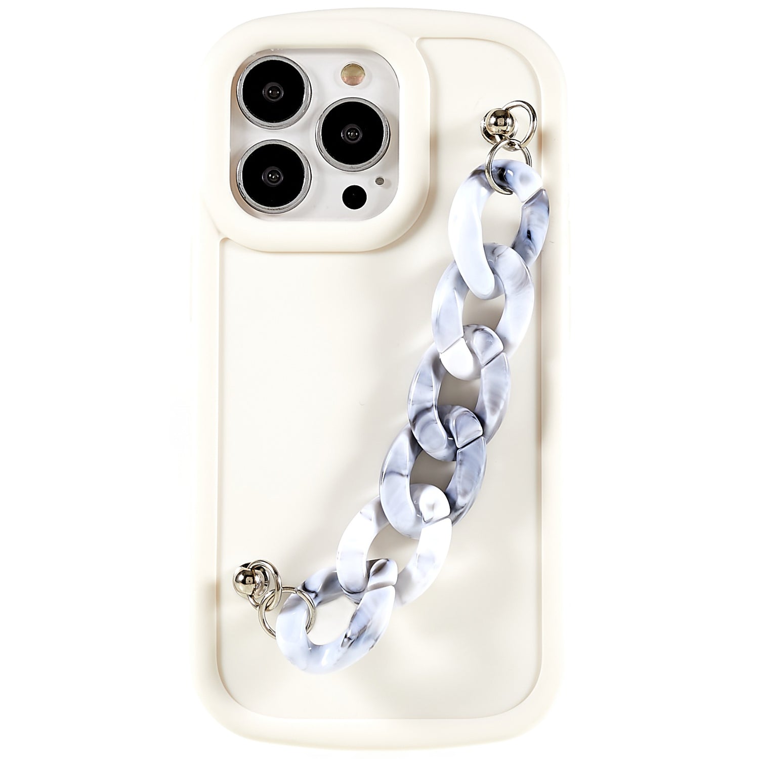 TPU Phone Case for iPhone 13 Pro 6.1 inch Soft Matte Anti-Fingerprint Back Cover with Chain Bracelet