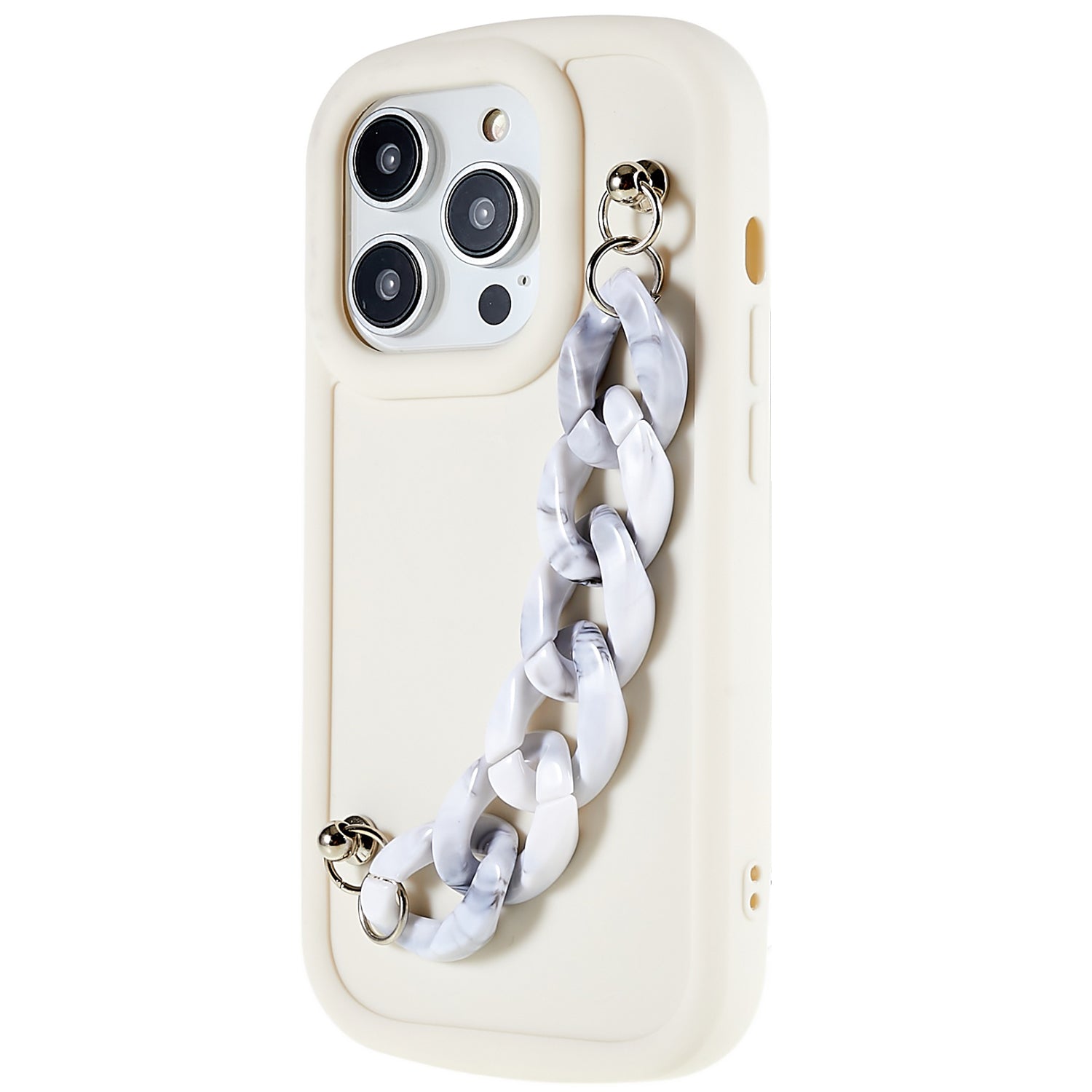 For iPhone 14 Pro Max Smooth Matte Anti-Slip Phone Case Soft TPU Shockproof Phone Cover with Chain Strap