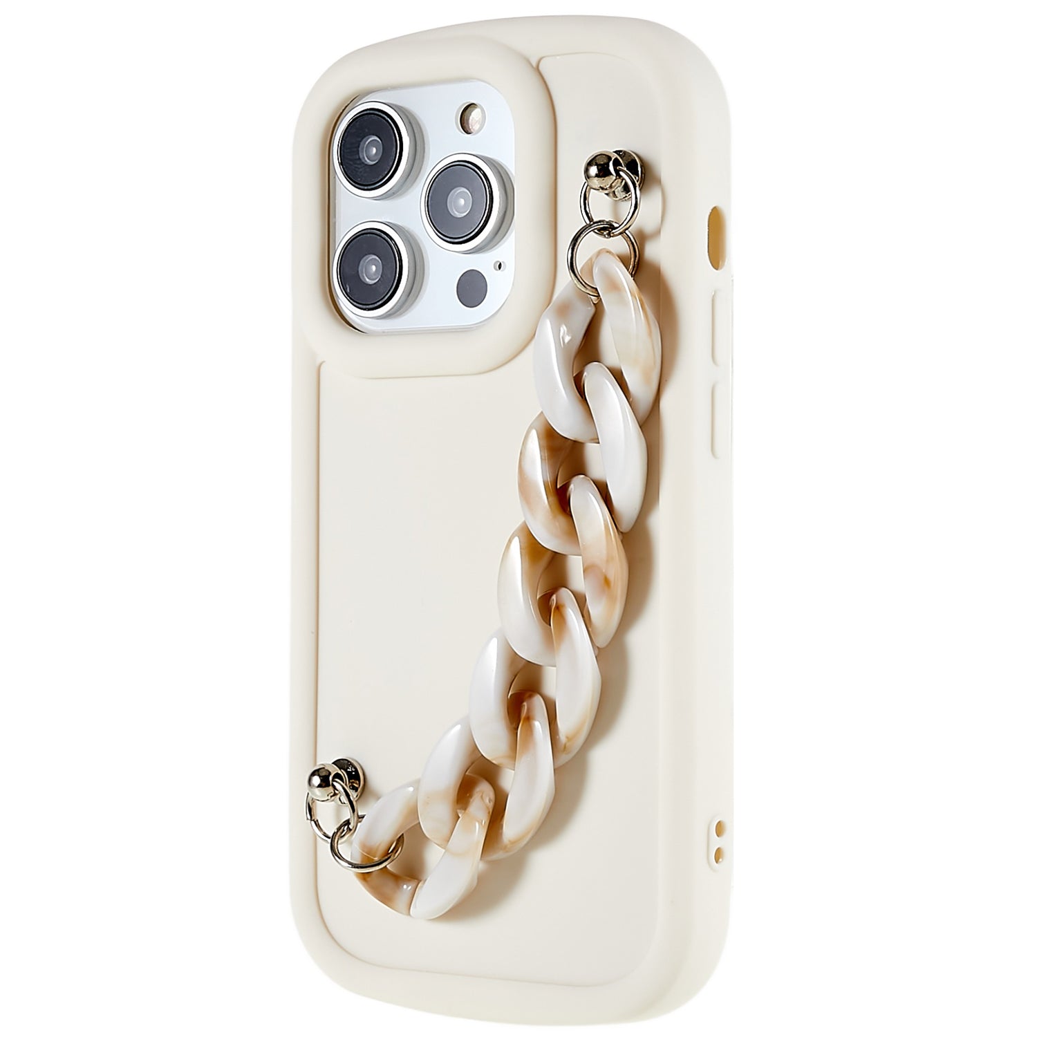 For iPhone 14 Pro Max Smooth Matte Anti-Slip Phone Case Soft TPU Shockproof Phone Cover with Chain Strap