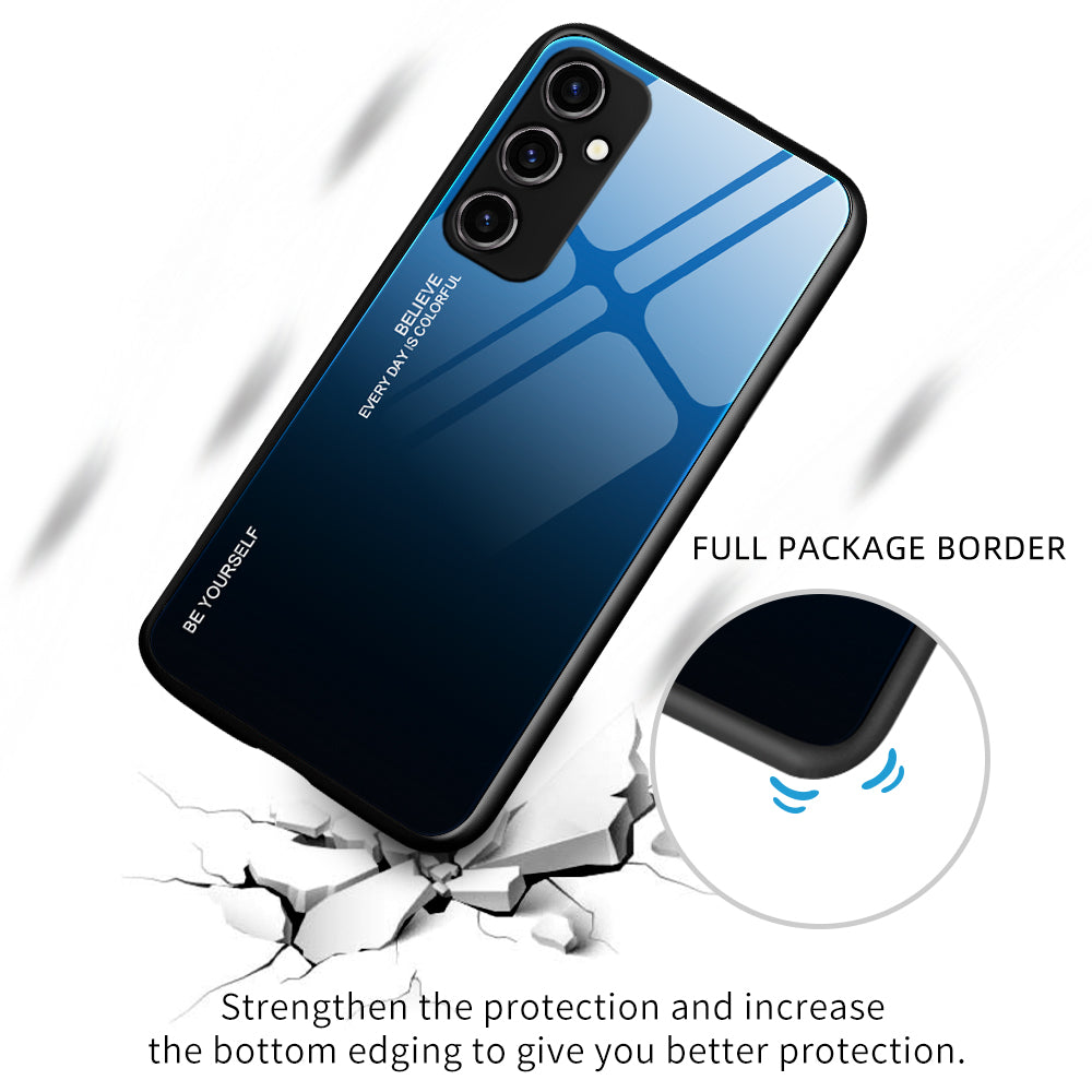 Gradient Color Phone Case for Samsung Galaxy A54 5G Tempered Glass PC TPU Anti-Slip Phone Cover