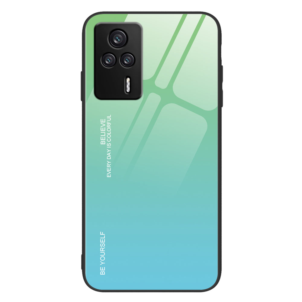 Gradient Color Phone Case for Xiaomi Redmi K60E 5G Hard Tempered Glass PC Back TPU Drop Protection Cover