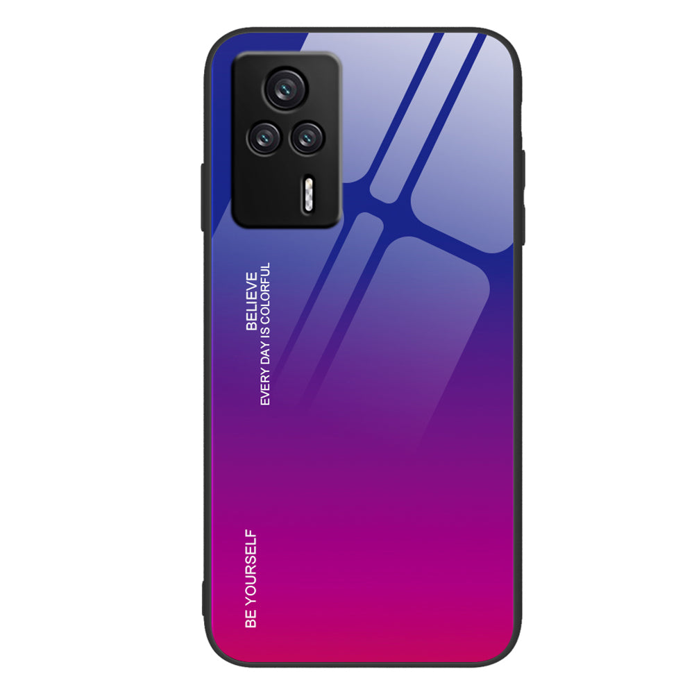 Gradient Color Phone Case for Xiaomi Redmi K60E 5G Hard Tempered Glass PC Back TPU Drop Protection Cover