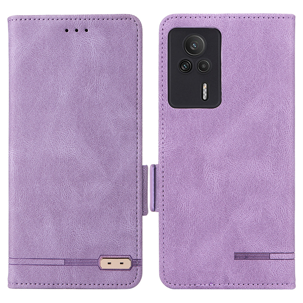 For Xiaomi Redmi K60E 5G PU Leather Wallet Phone Case Hardware Decor Stand Flip Cell Phone Cover
