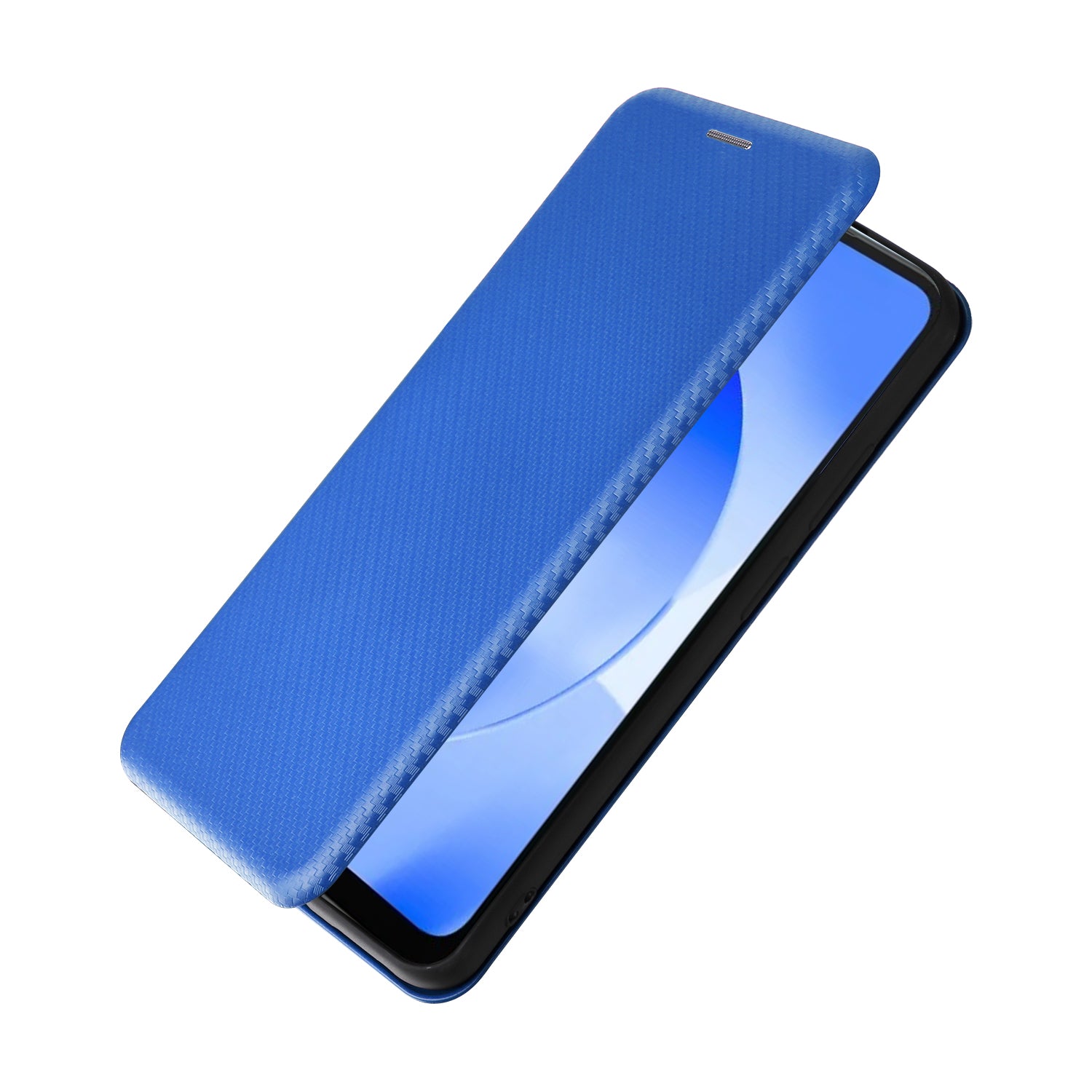 For Blackview A52 4G PU Leather Stand Card Slots Case Carbon Fiber Texture Magnetic Auto-absorbed Folio Phone Cover