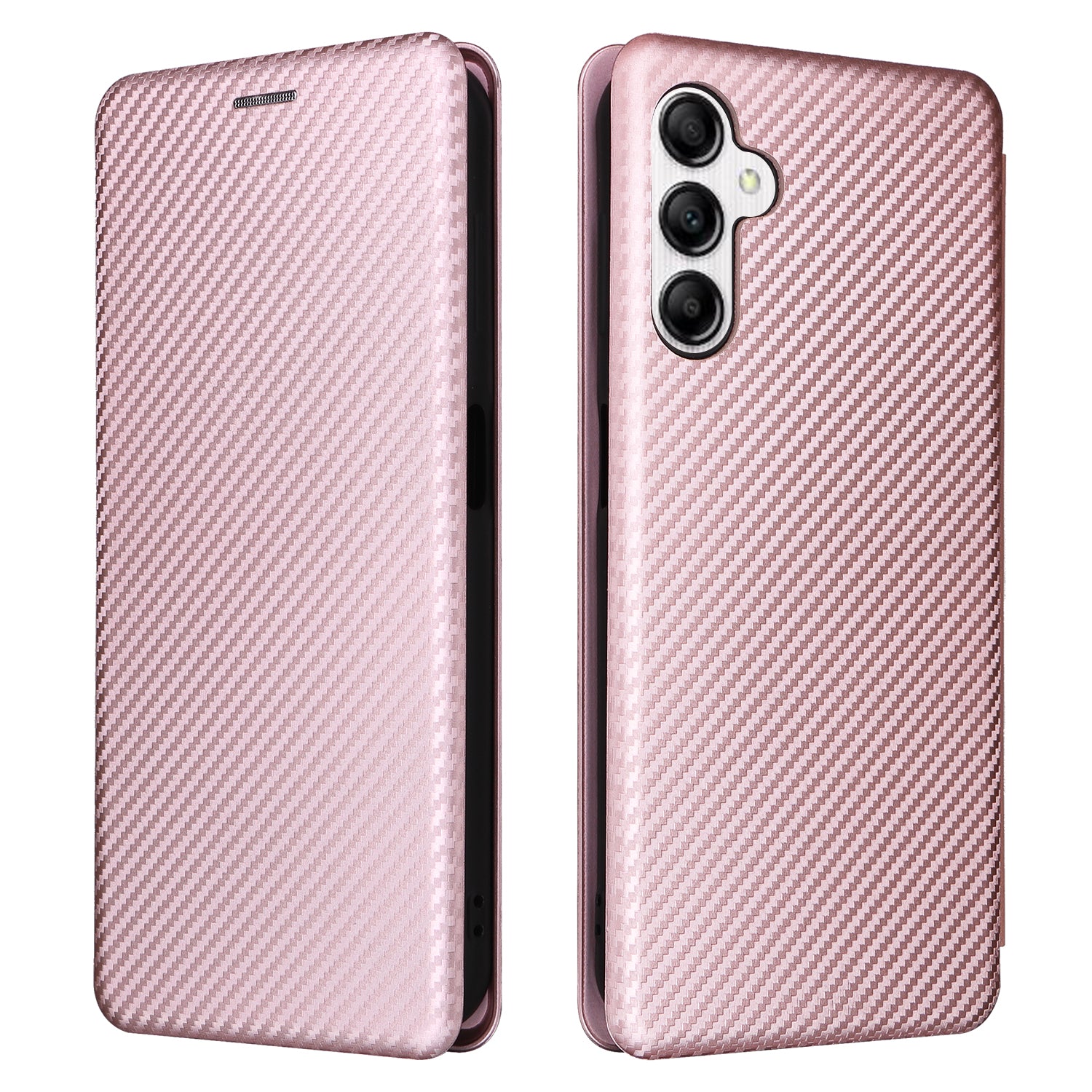 PU Leather Magnetic Phone Case for Samsung Galaxy A14 4G Stand Card Holder Slot Carbon Fiber Pattern Phone Cover