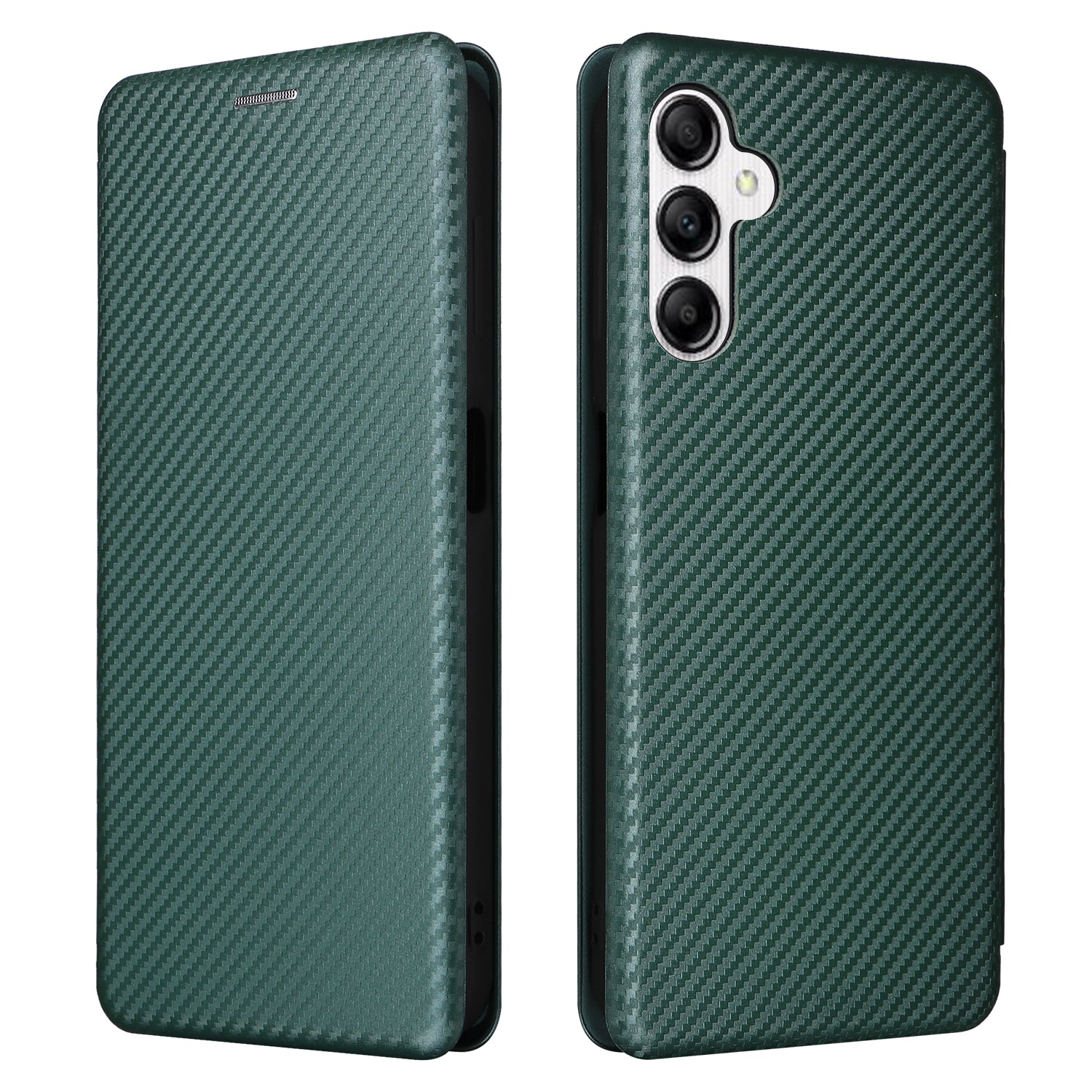 PU Leather Magnetic Phone Case for Samsung Galaxy A14 4G Stand Card Holder Slot Carbon Fiber Pattern Phone Cover