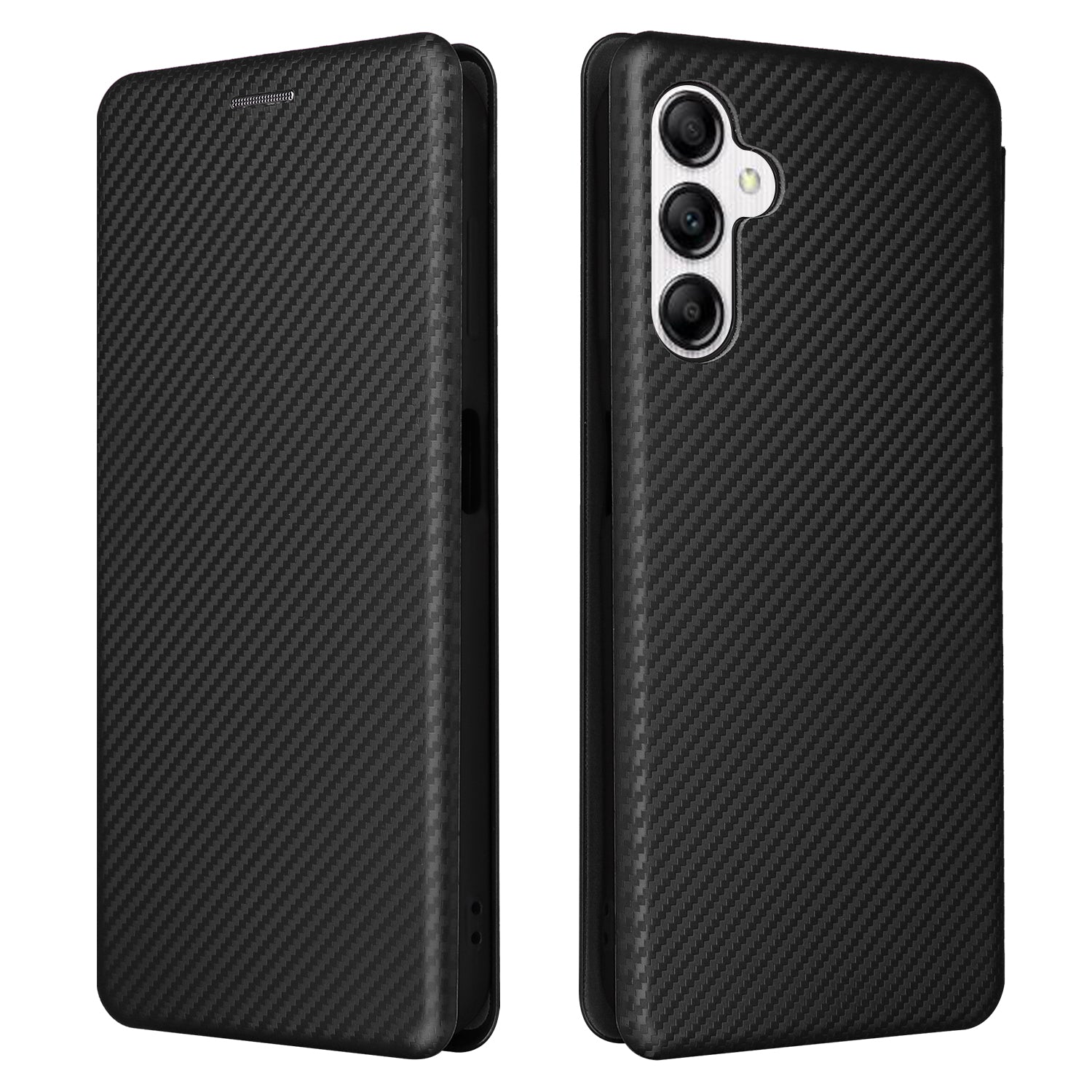 PU Leather Magnetic Phone Case for Samsung Galaxy A14 4G Stand Card Holder Slot Carbon Fiber Pattern Phone Cover