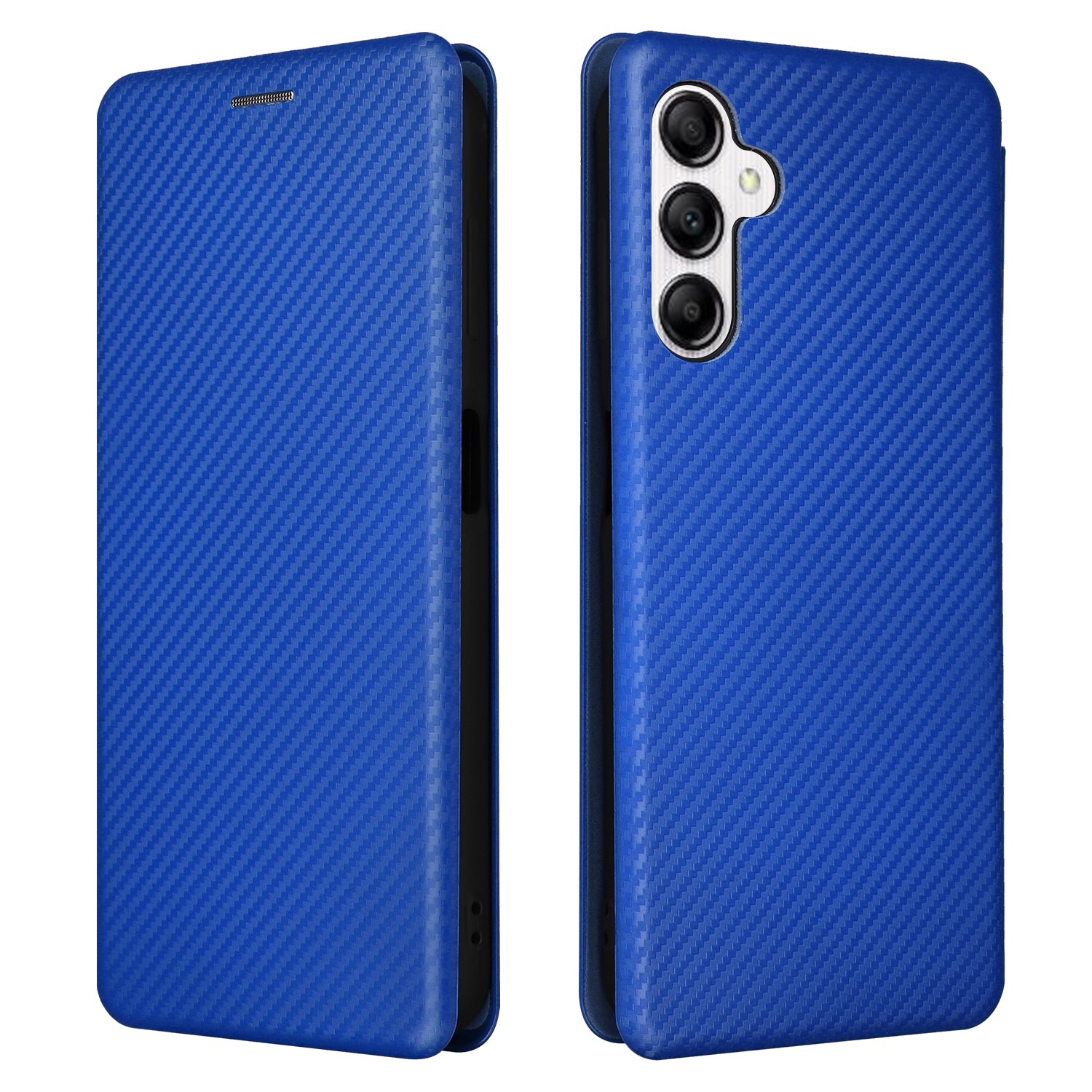 PU Leather Magnetic Phone Case for Samsung Galaxy A14 4G Stand Card Holder Slot Carbon Fiber Pattern Phone Cover
