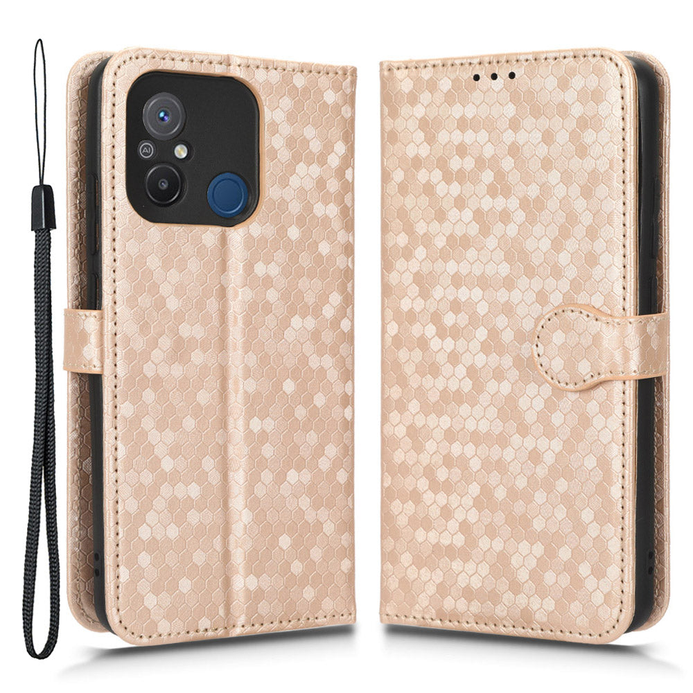 Anti-shock Leather Phone Cover For Xiaomi Redmi 12C 4G 11A 4G Dot Pattern Imprinted Anti-scratch Phone Case Wallet Stand
