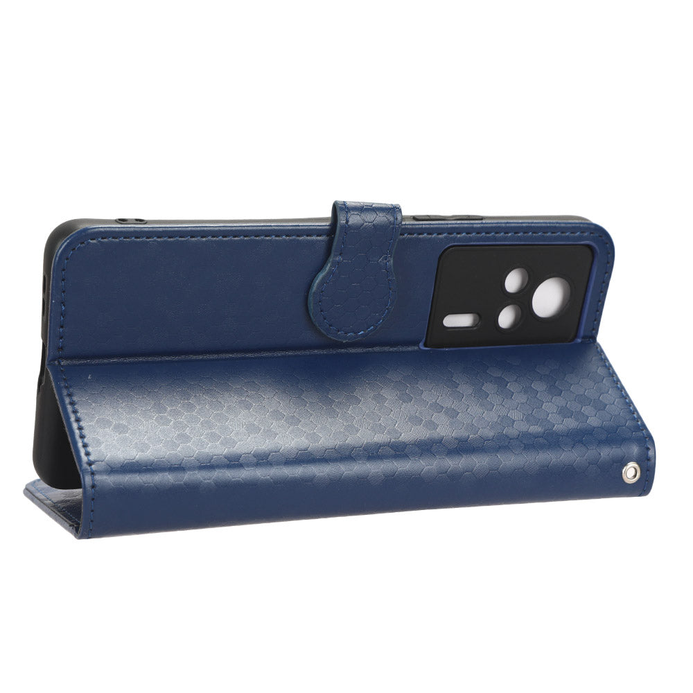 Anti-drop Leather Phone Cover For Xiaomi Redmi K60E 5G Dot Pattern Imprinted Wallet Stand Protective Phone Case