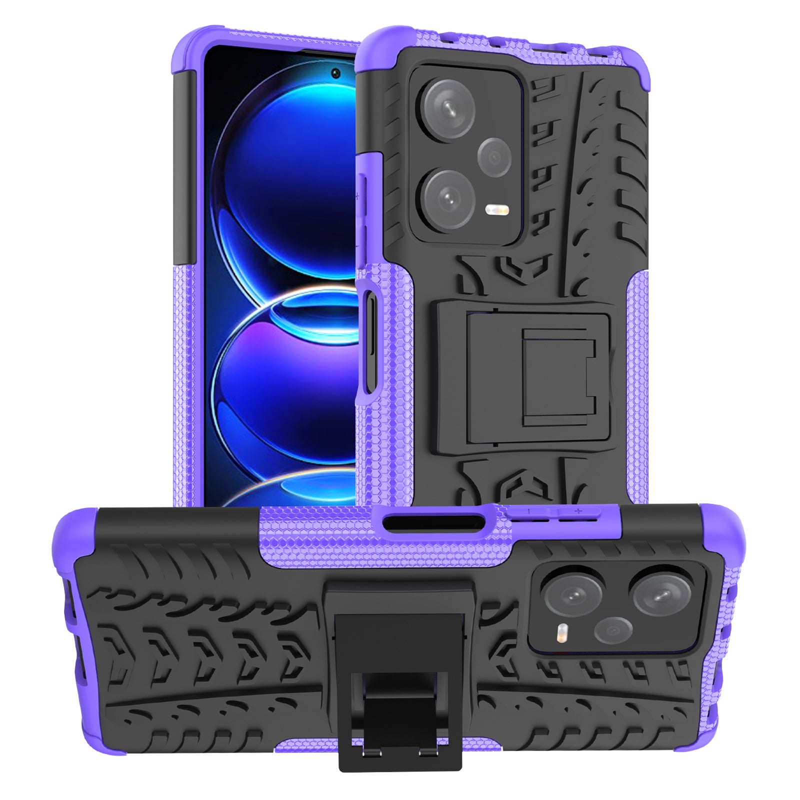 Phone Case for Xiaomi Redmi Note 12 Pro 5G Hard PC TPU Phone Shell Kickstand Drop Protection Phone Cover