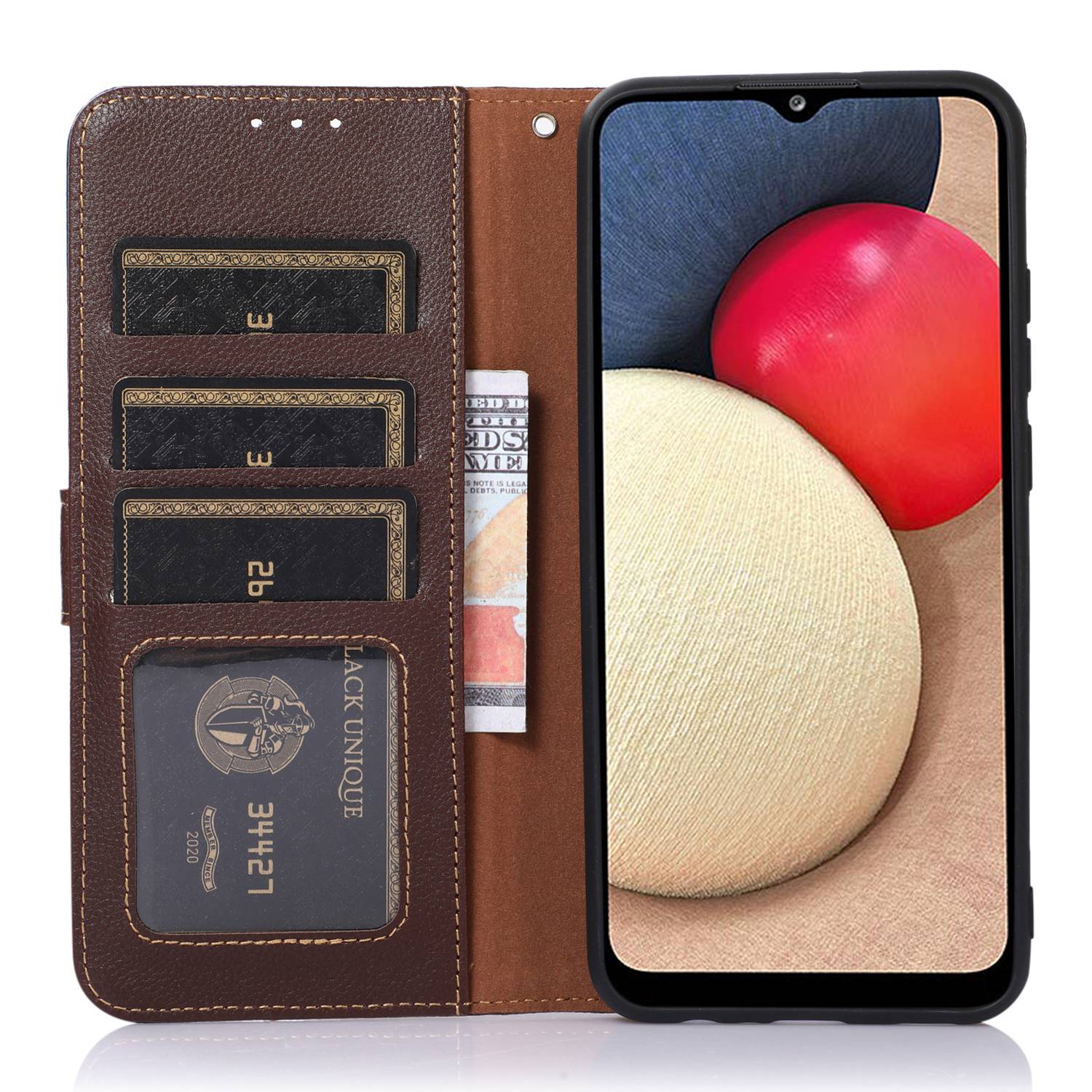 KHAZNEH For Honor X8a 4G Leather Phone Case RFID Blocking Anti-Scratch Litchi Texture Stand Wallet Protective Phone Shell