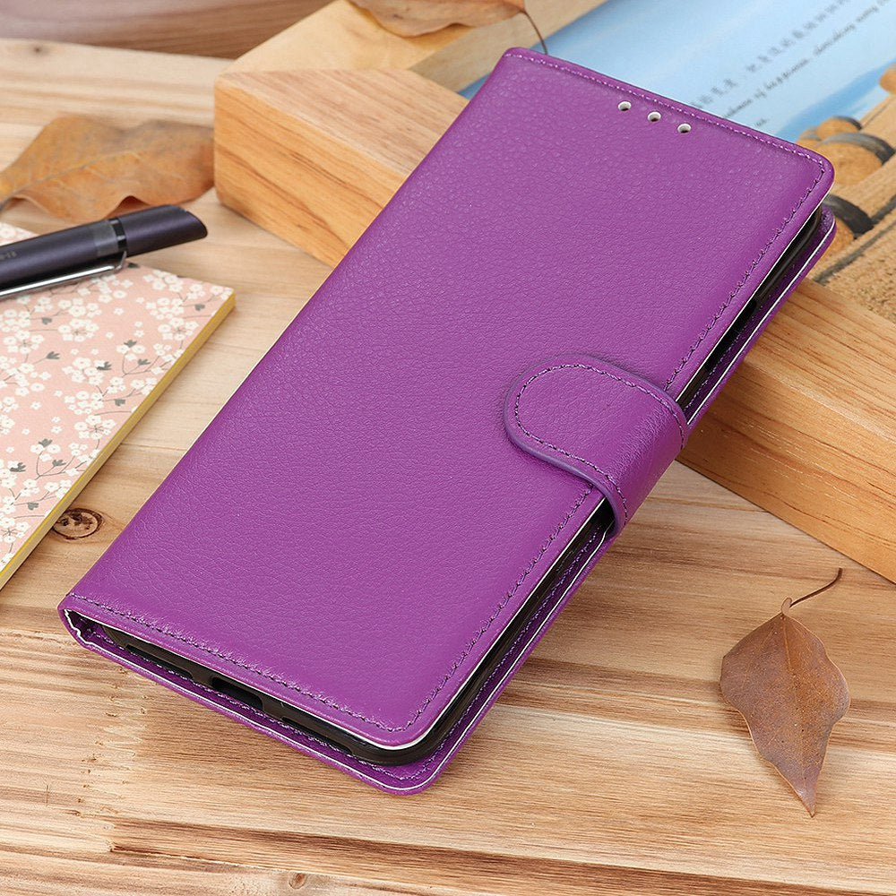For Honor X7a 5G Drop Protection Phone Case Litchi Texture PU Leather Stand Wallet Anti-scratch Protective Phone Cover