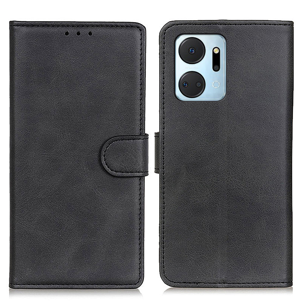 For Honor X7a 5G Anti-Scratch Cowhide Texture Wallet Stand PU Leather Phone Case Magnetic Clasp Phone Cover