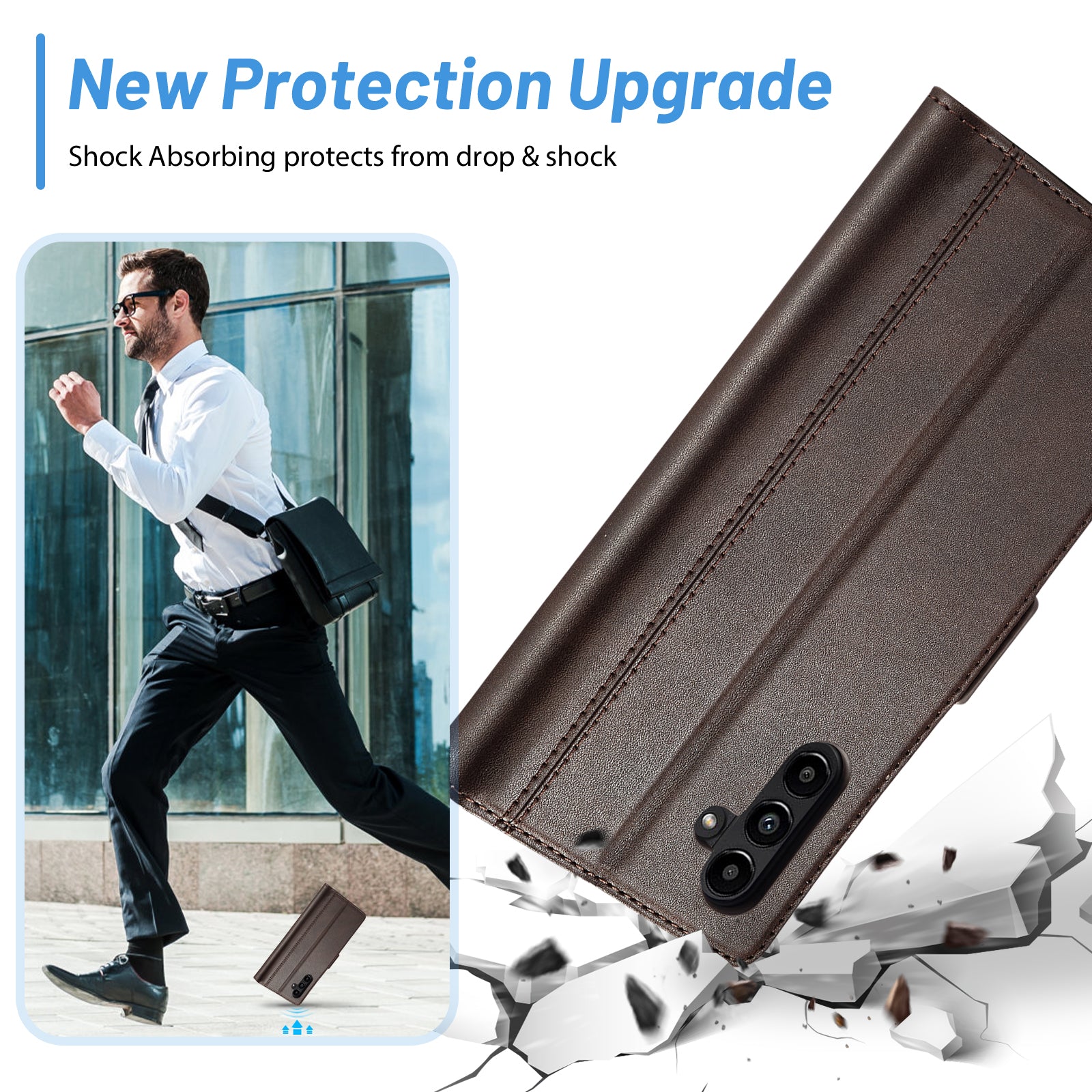 LC.IMEEKE Shockproof Phone Case for Samsung Galaxy A54 5G PU Leather Flip Phone Wallet Cover Stand