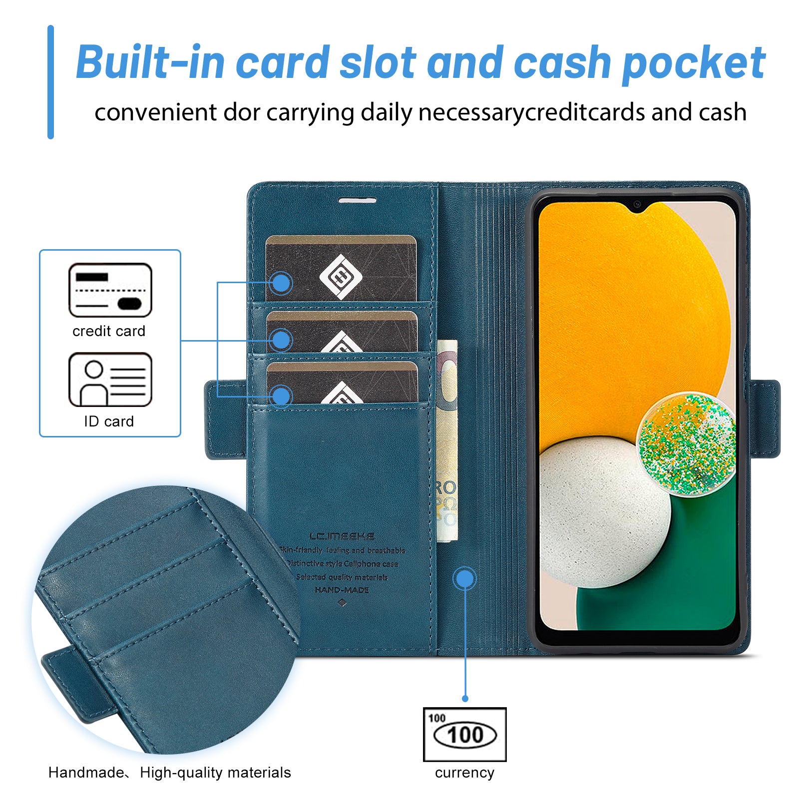 LC.IMEEKE Shockproof Phone Case for Samsung Galaxy A54 5G PU Leather Flip Phone Wallet Cover Stand