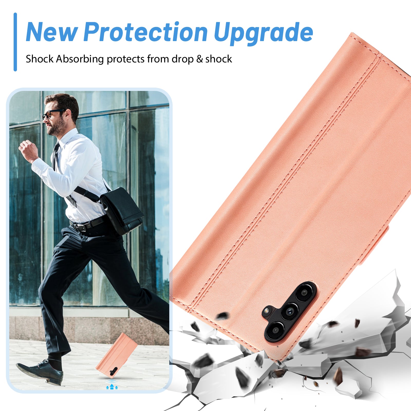 LC.IMEEKE Shockproof Phone Case for Samsung Galaxy A54 5G PU Leather Flip Phone Wallet Cover Stand