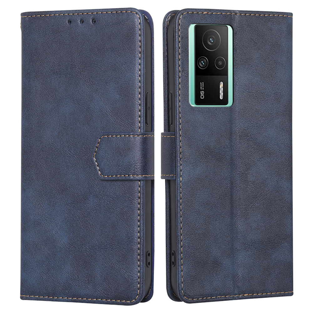 For Xiaomi Redmi K60E 5G RFID Blocking Cowhide Texture PU Leather Stand Wallet Phone Case Cover
