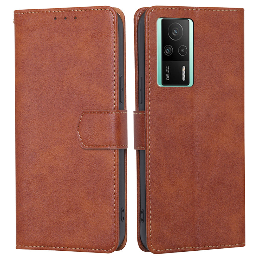 For Xiaomi Redmi K60E 5G RFID Blocking Cowhide Texture PU Leather Stand Wallet Phone Case Cover