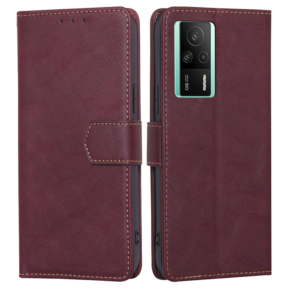 For Xiaomi Redmi K60E 5G RFID Blocking Cowhide Texture PU Leather Stand Wallet Phone Case Cover