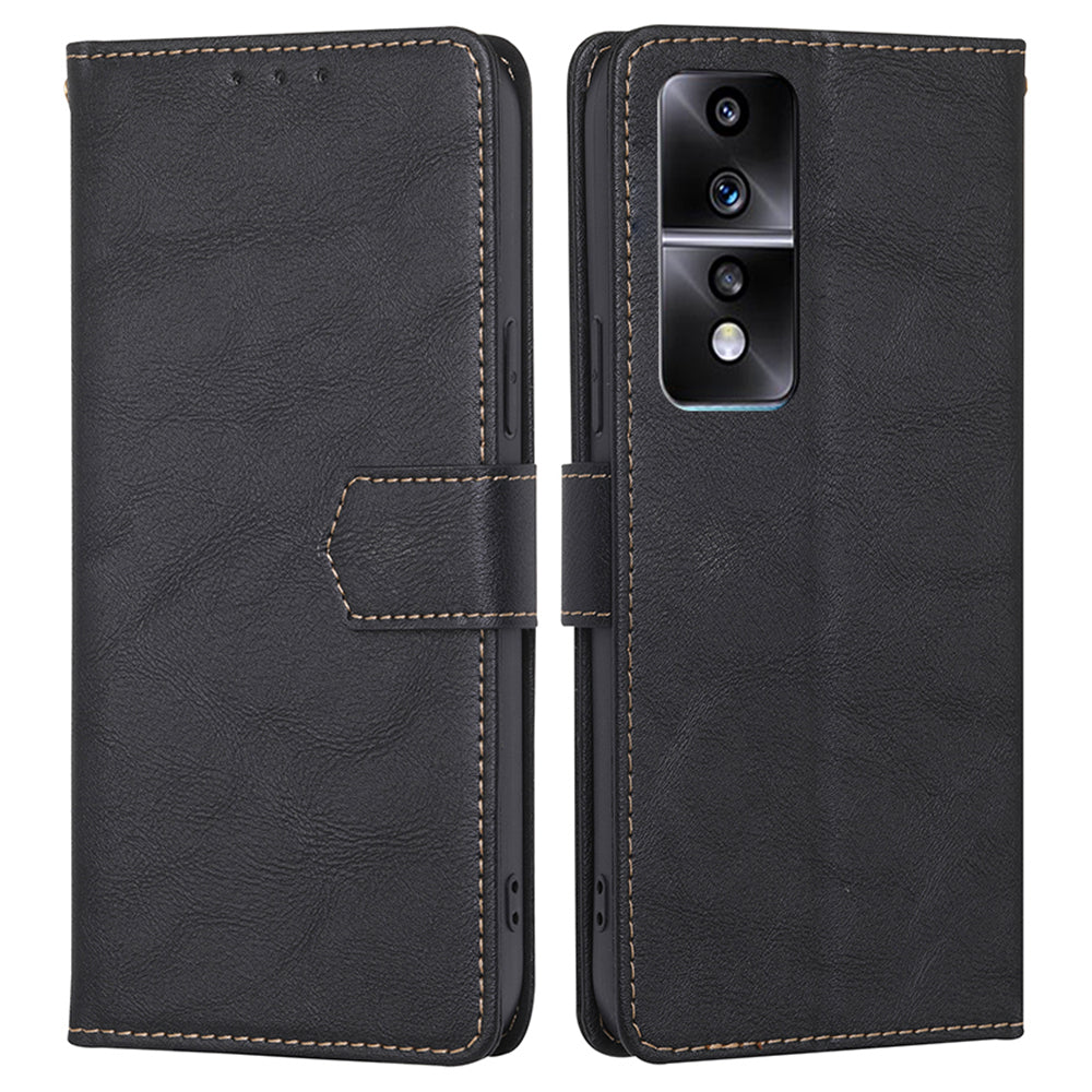 For Honor 80 GT 5G Anti-scratch Cowhide Texture PU Leather Stand Wallet Phone Case RFID Blocking Cover
