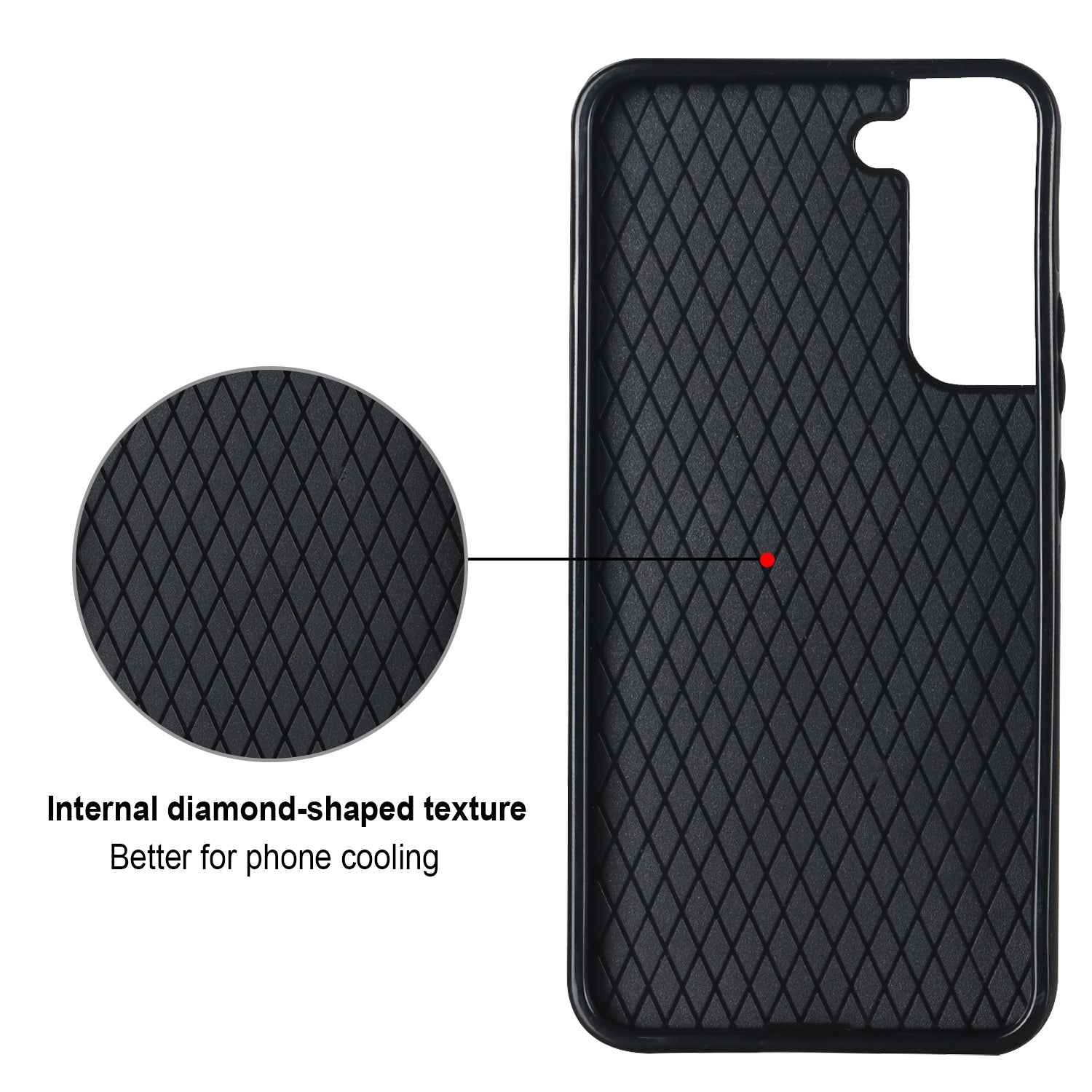 For Samsung Galaxy S22 5G Ring Kickstand PU Leather Coated TPU Case Imprinted Rhombus Grid Pattern Cell Phone Cover
