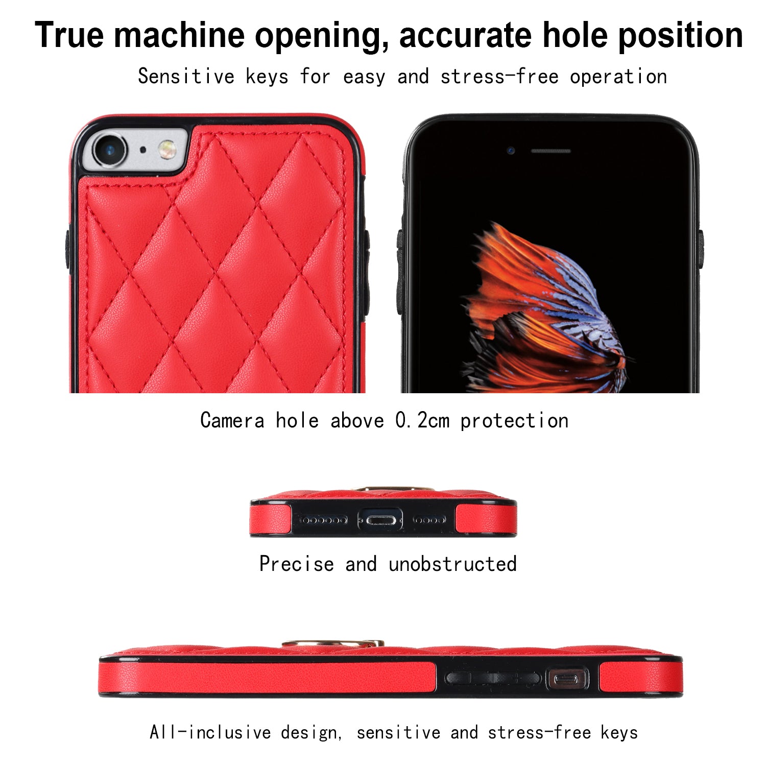 For iPhone SE (2020) SE (2022) 7 8 4.7 inch PU Leather TPU Protective Cover Imprinted Rhombus Grid Pattern Rotation Ring Kickstand Phone Case